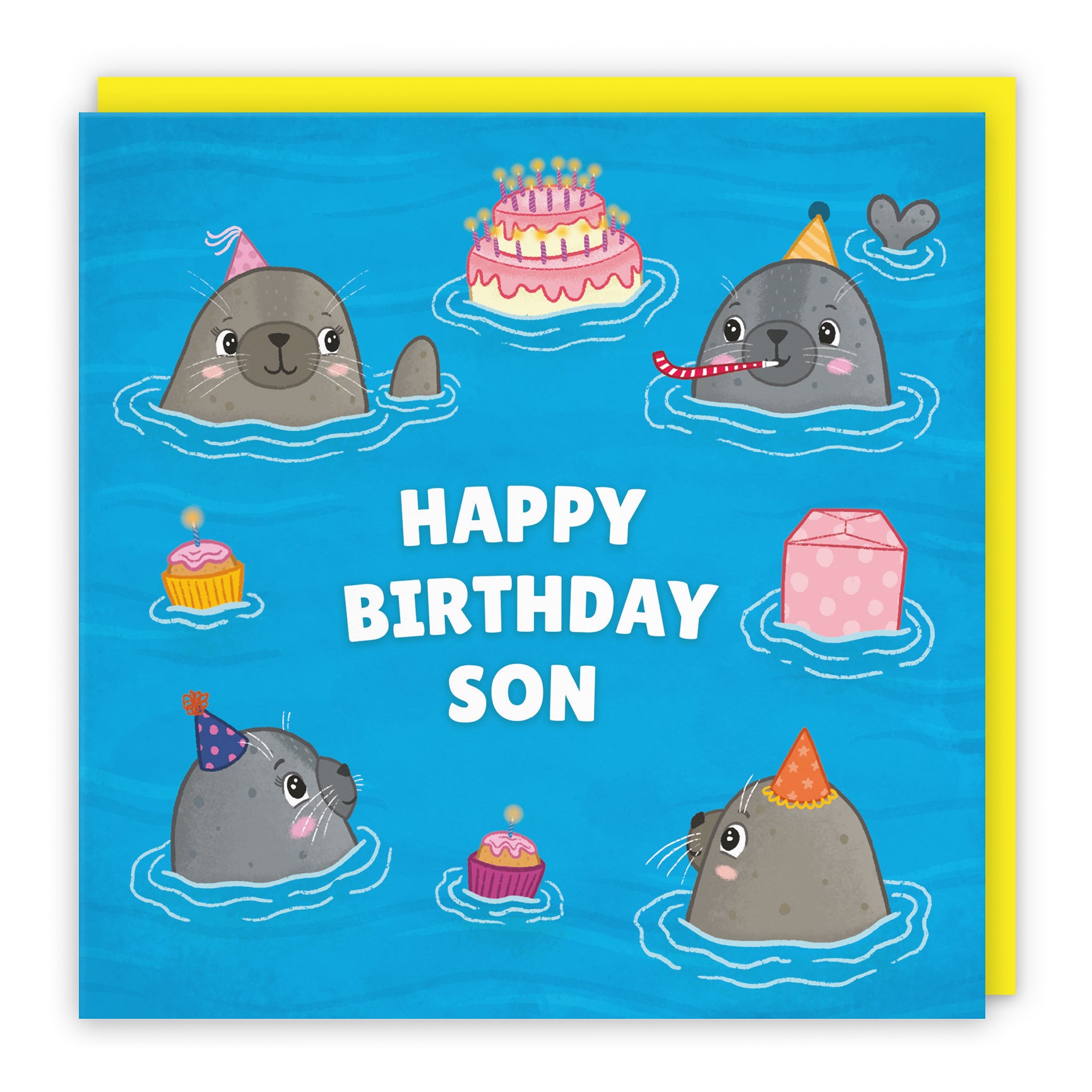 Cute Seals Birthday Card Ocean