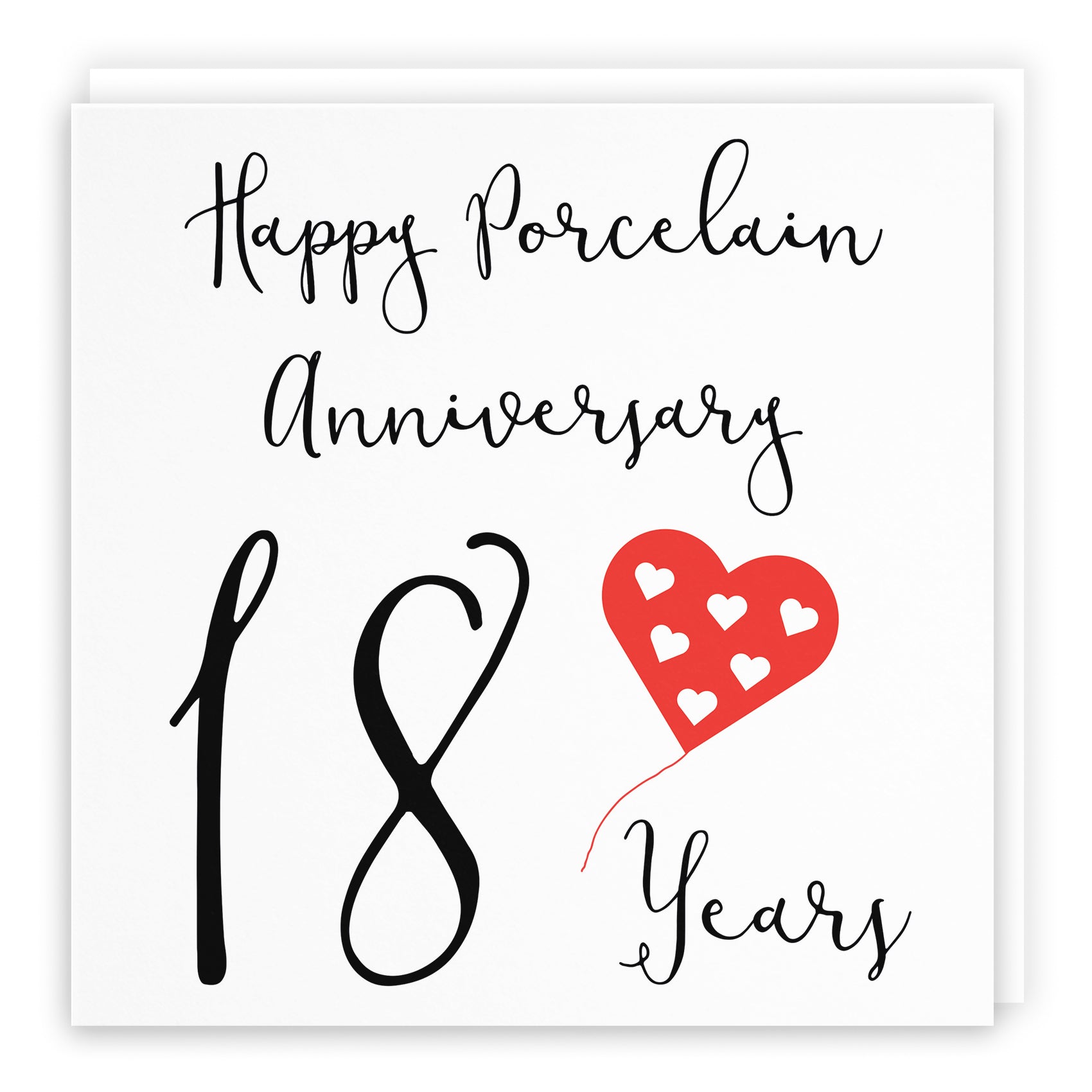 Balloon Heart Anniversary Card Red Heart