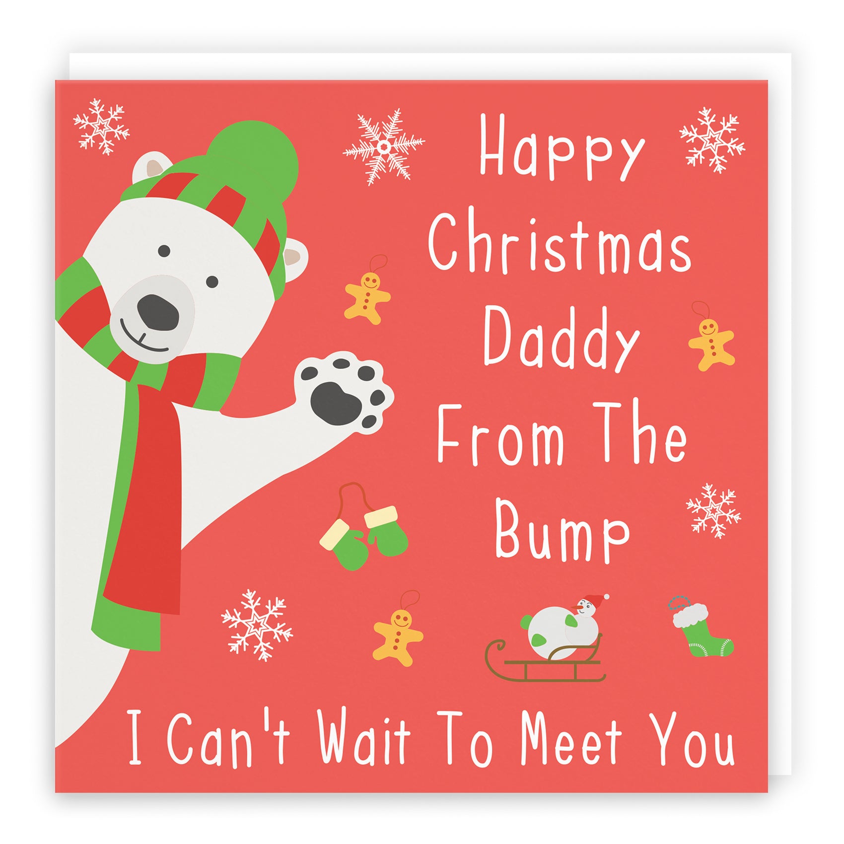 Cute Polar Bear Christmas Card Iconic
