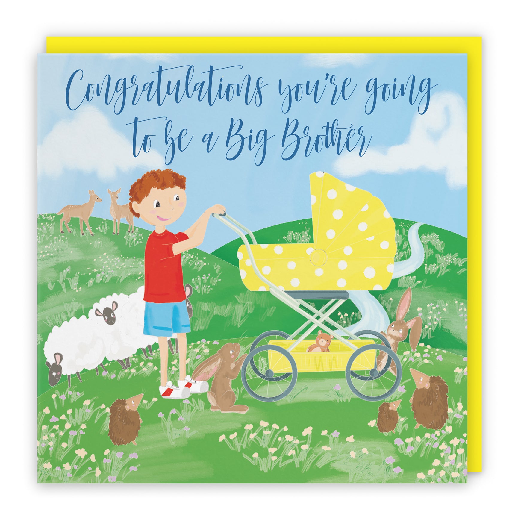 New Baby Card Pram Countryside