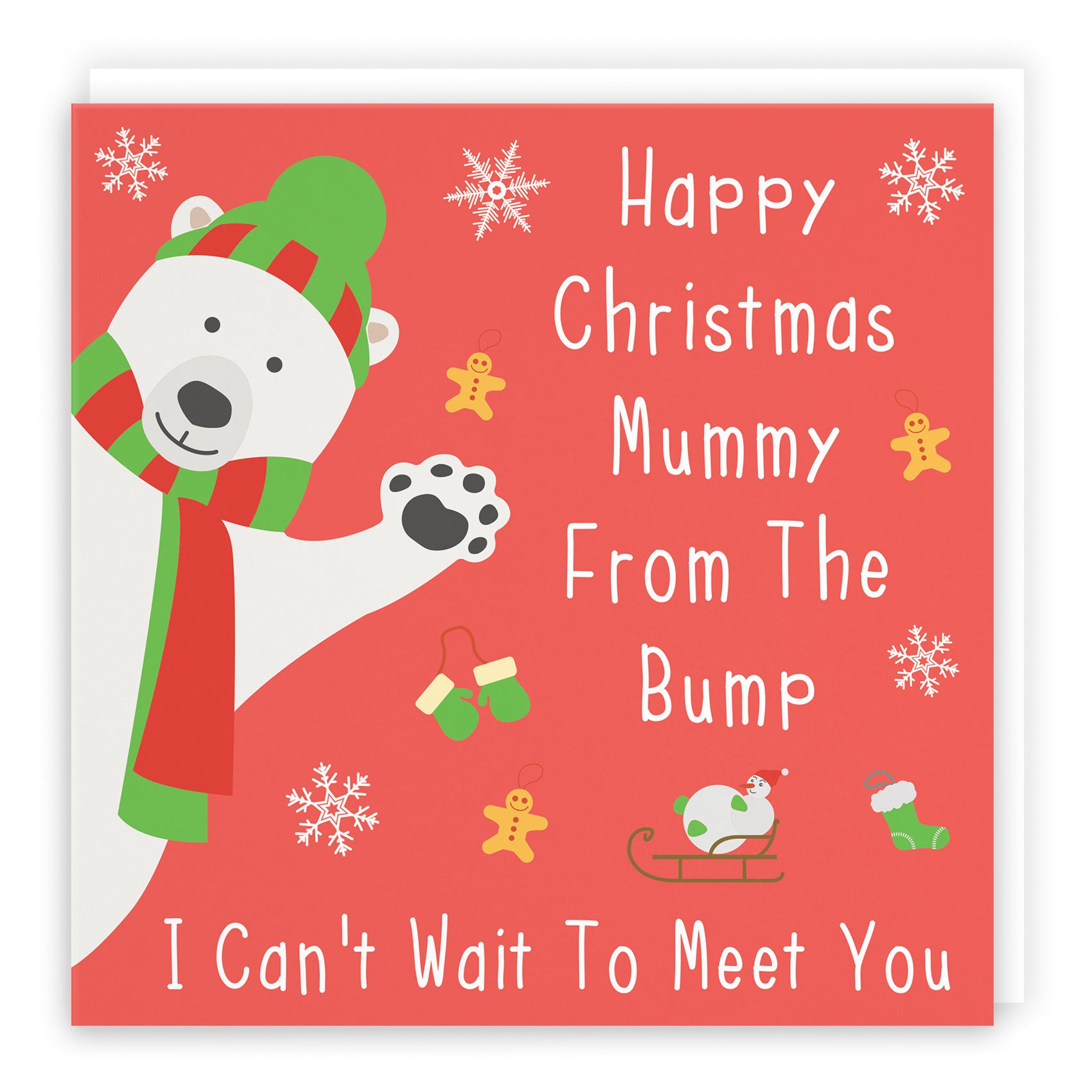 Cute Polar Bear Christmas Card Iconic
