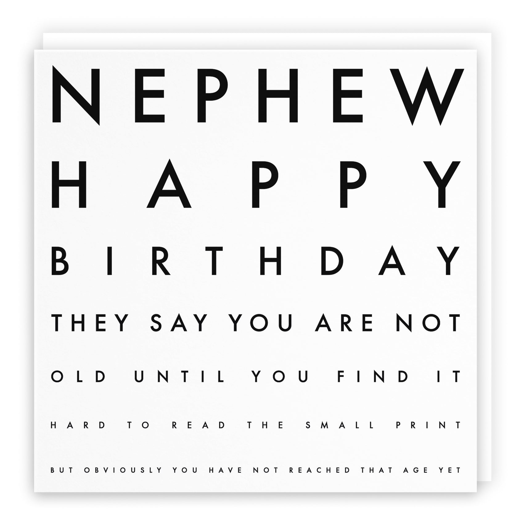 Funny Eye Test Birthday Card Letters