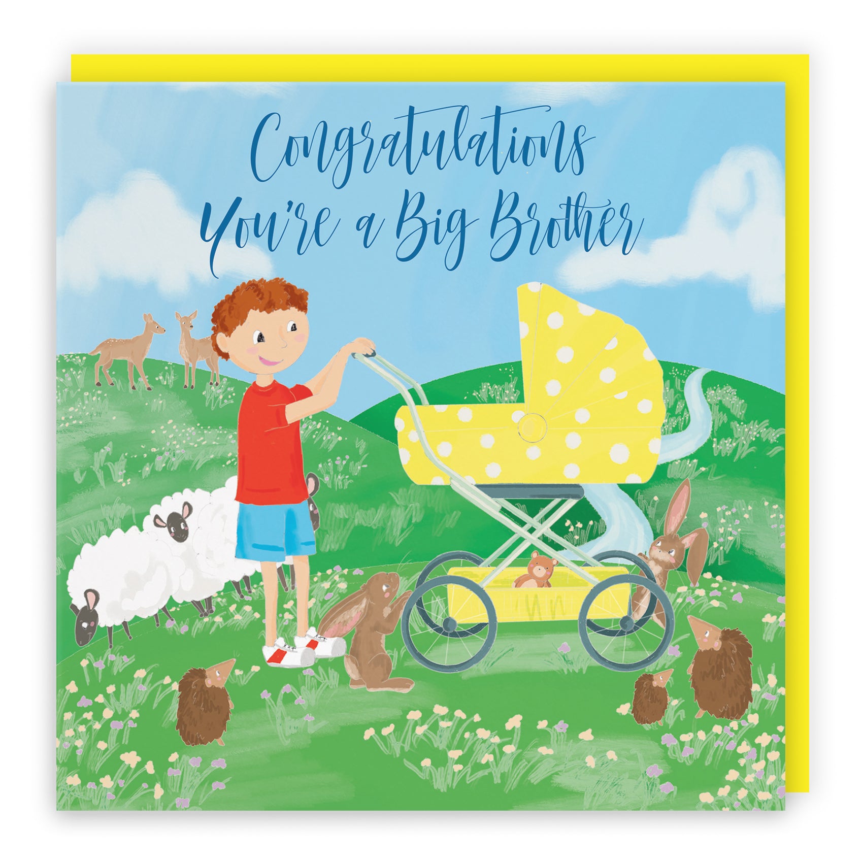 New Baby Card Pram Countryside