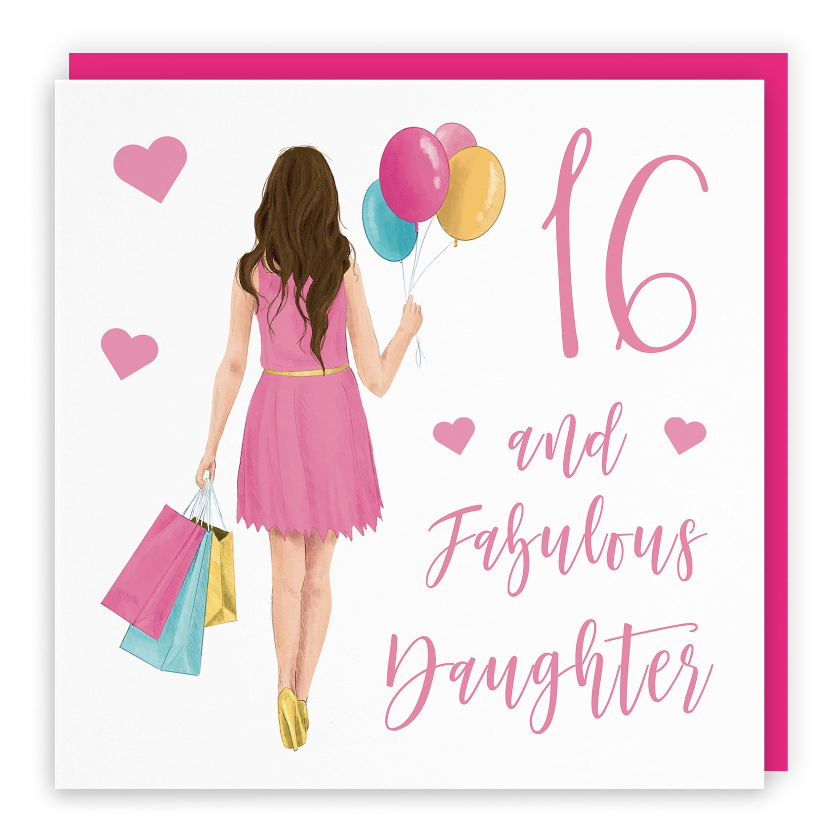 Female Balloons Hearts Birthday Card Iconic