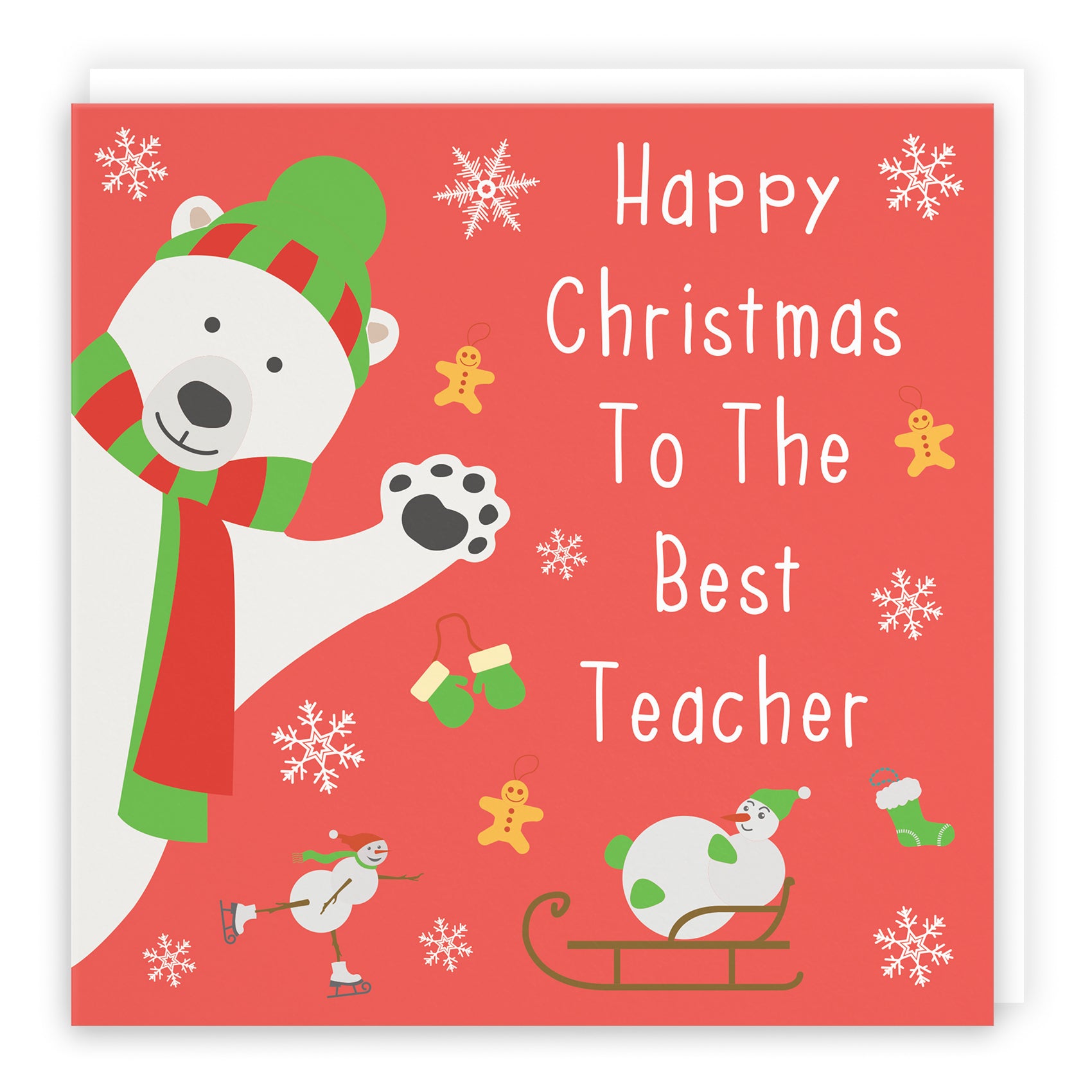 Cute Polar Bear Christmas Card Iconic
