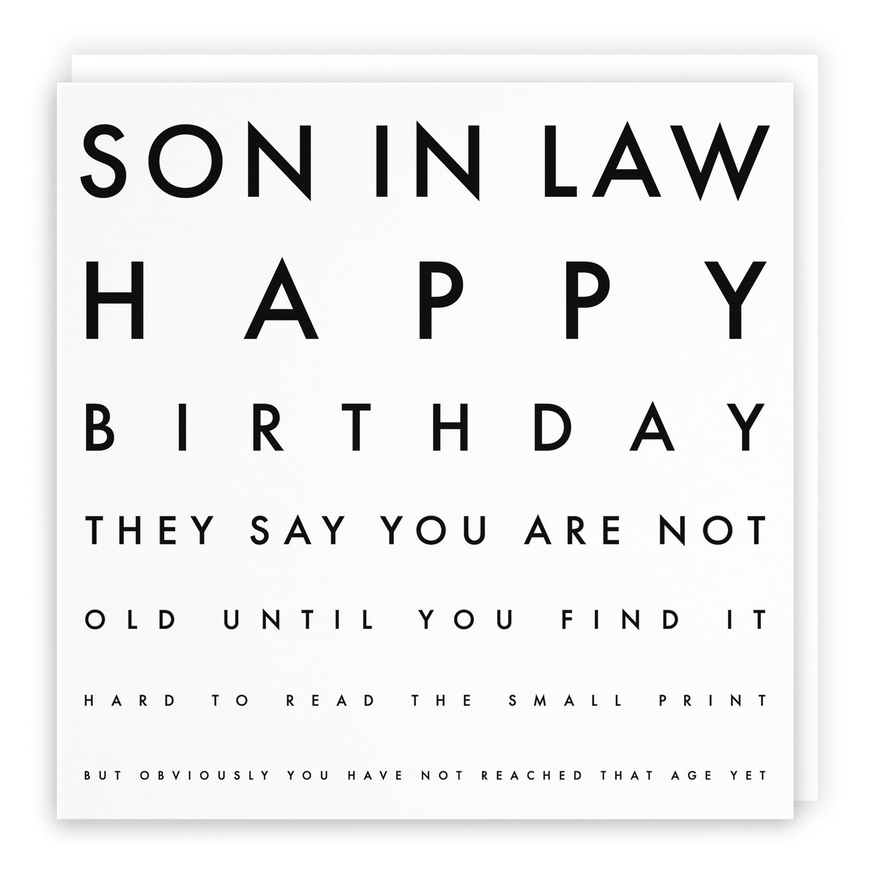 Funny Eye Test Birthday Card Letters