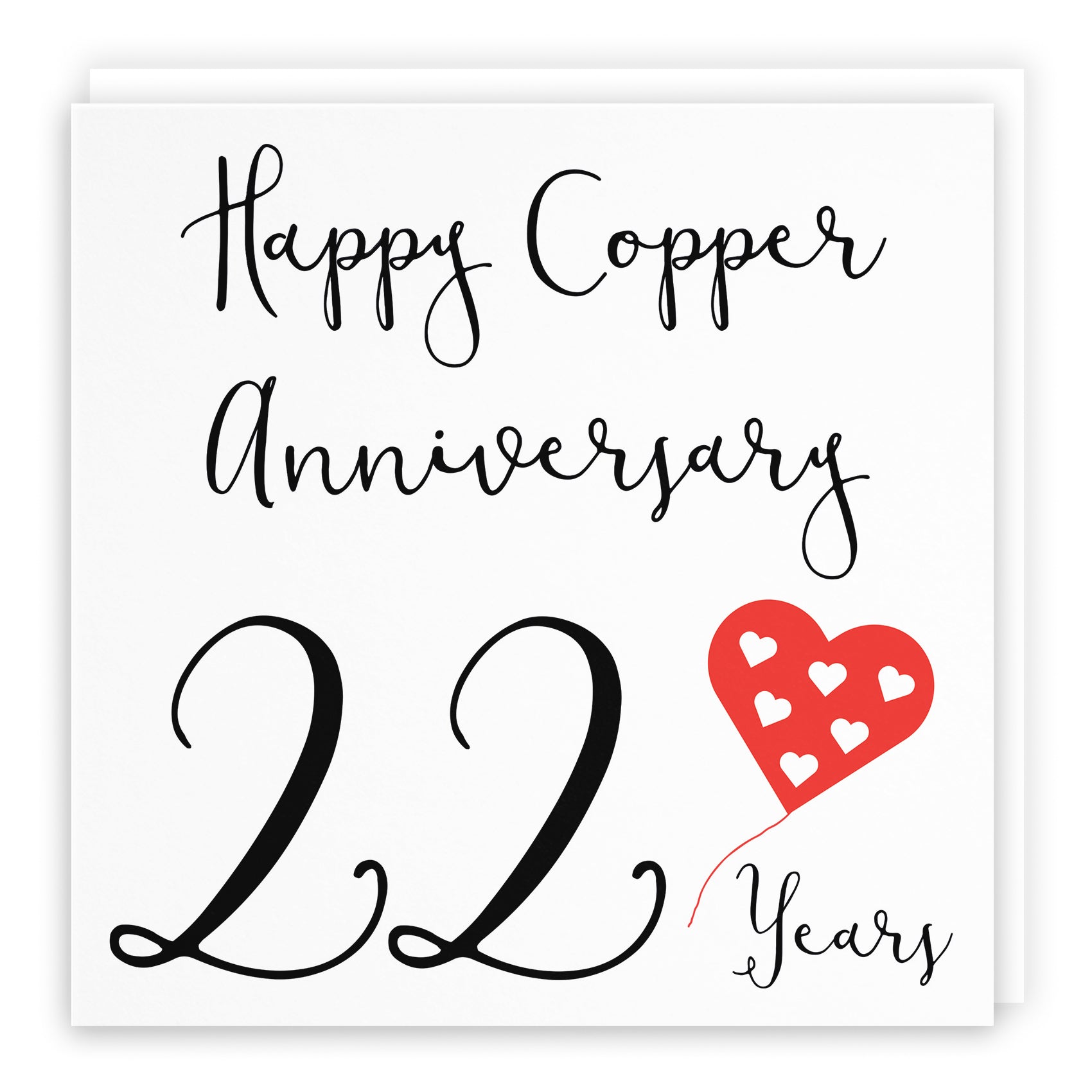 Balloon Heart Anniversary Card Red Heart