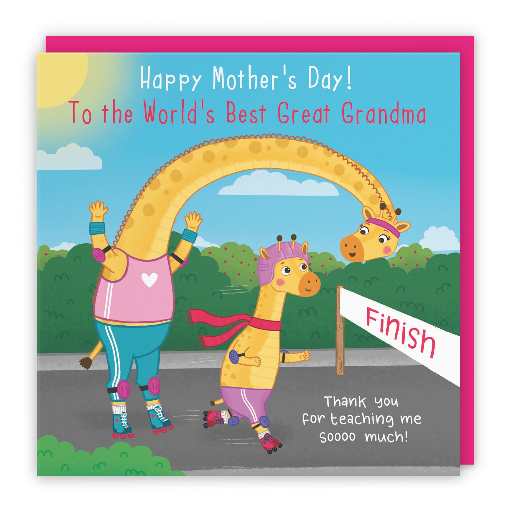 Mother's Day Card Cute Skating Giraffes Iconic