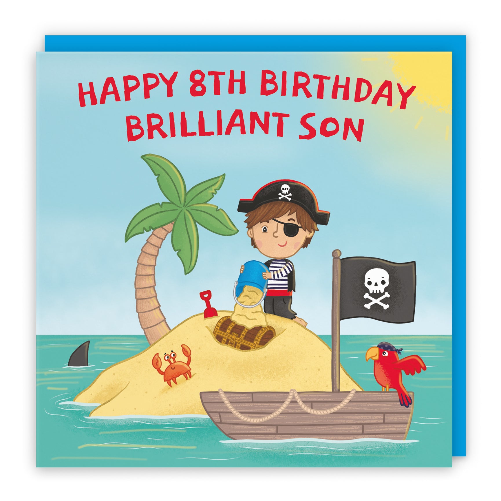 Pirate Desert Island Birthday Card Imagination