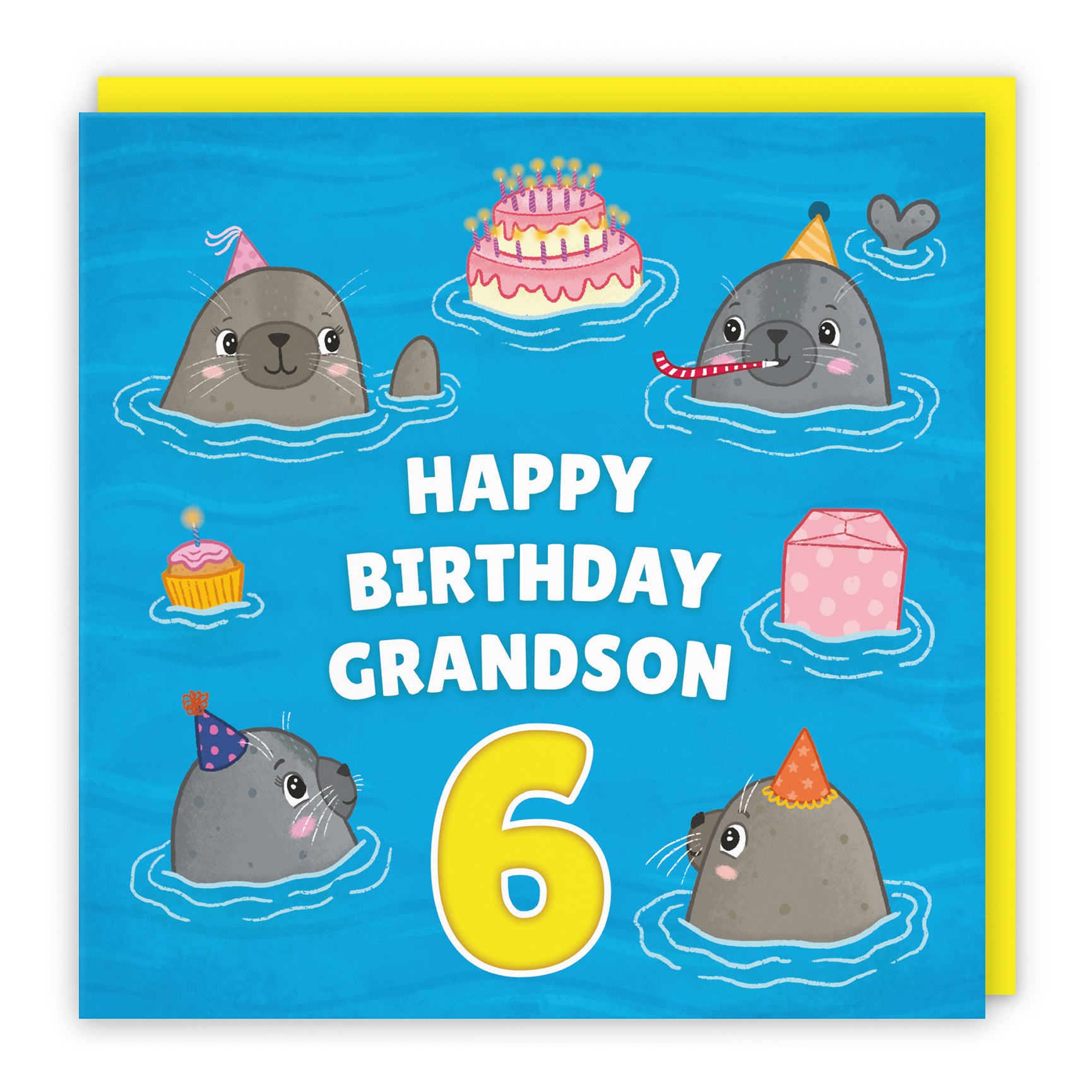 Cute Seals Birthday Card Ocean