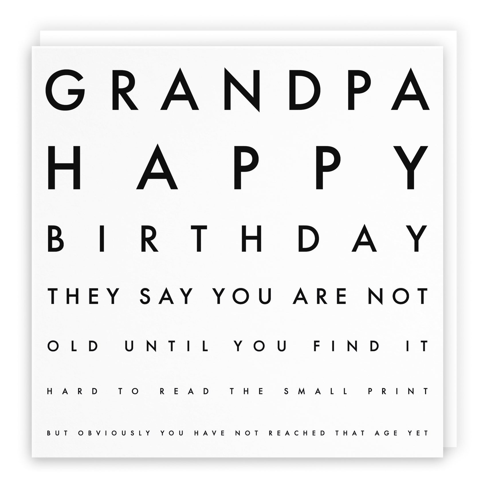 Funny Eye Test Birthday Card Letters