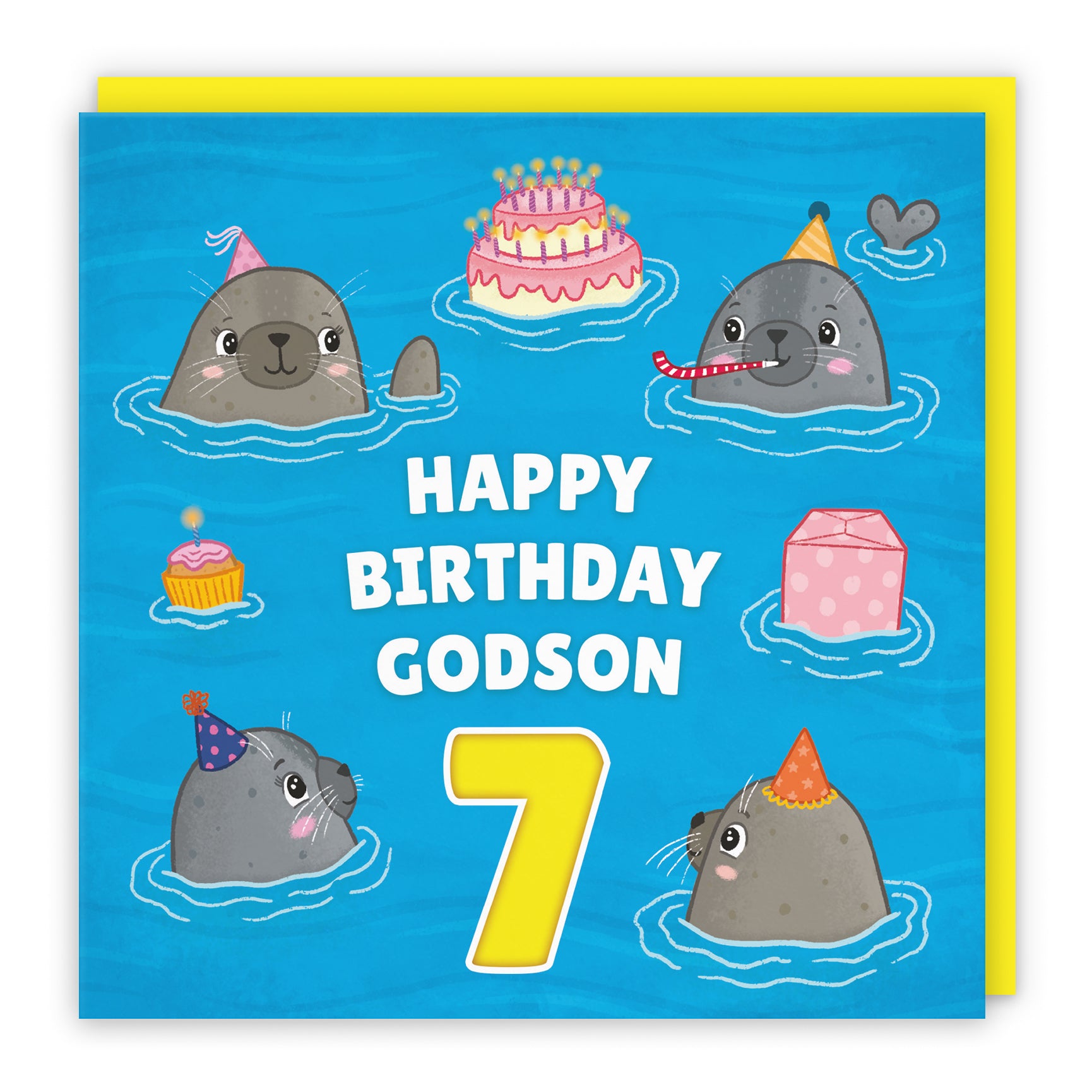 Cute Seals Birthday Card Ocean