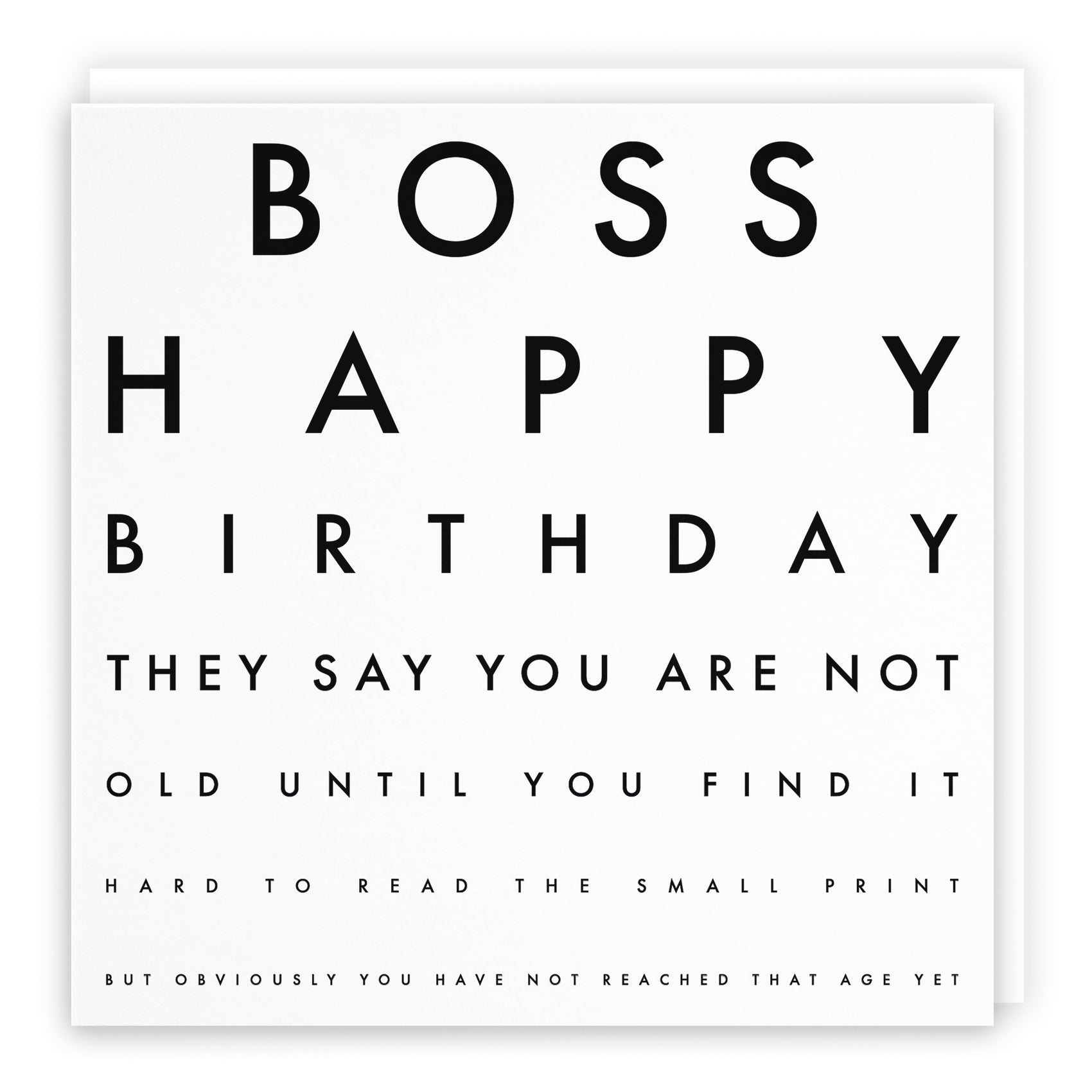 Funny Eye Test Birthday Card Letters