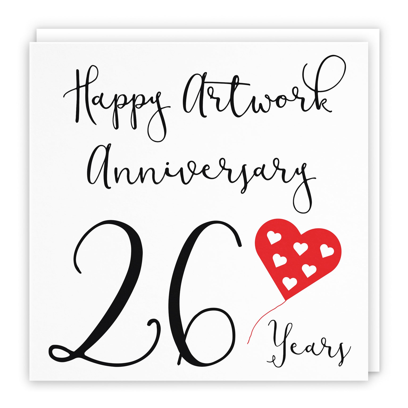 Balloon Heart Anniversary Card Red Heart