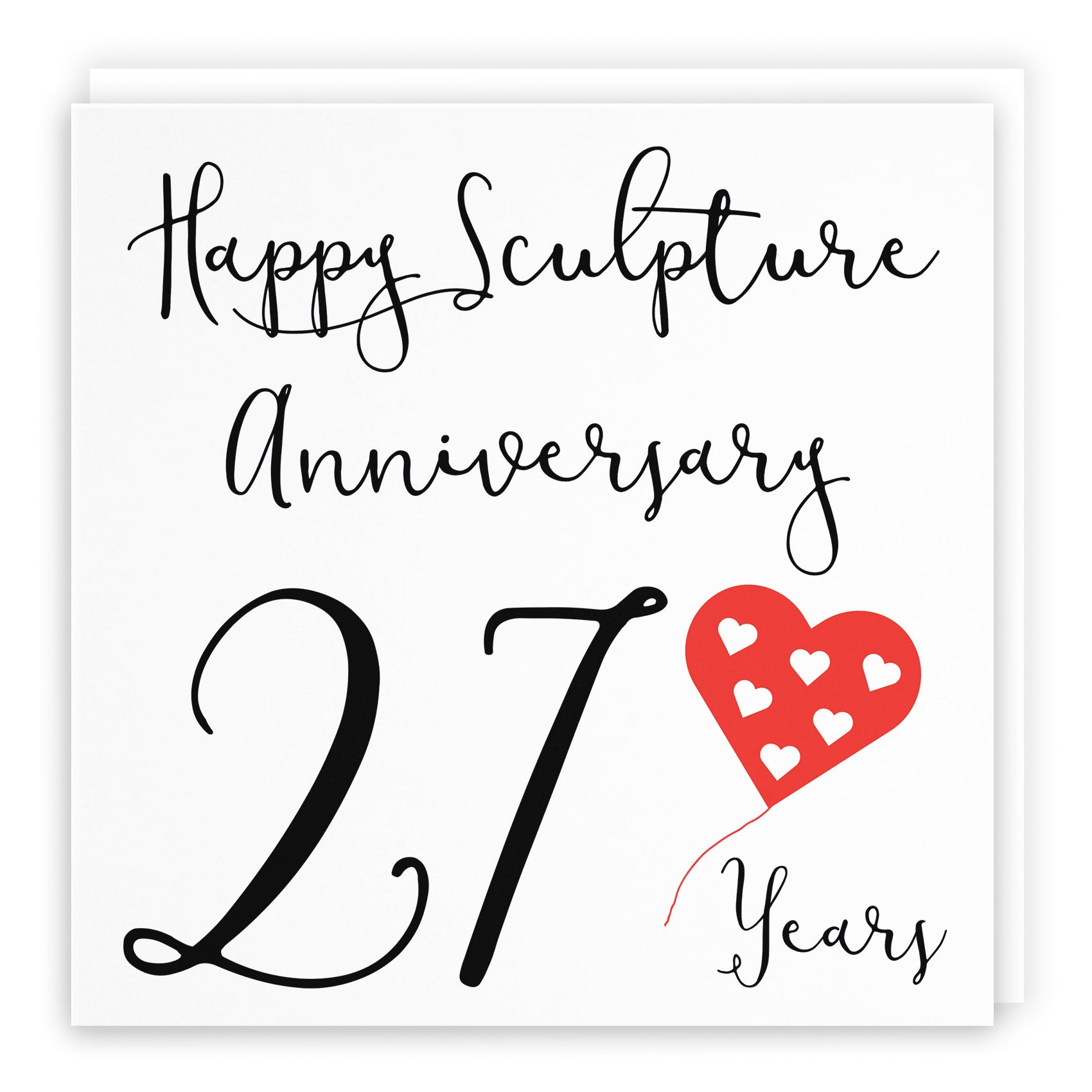 Balloon Heart Anniversary Card Red Heart