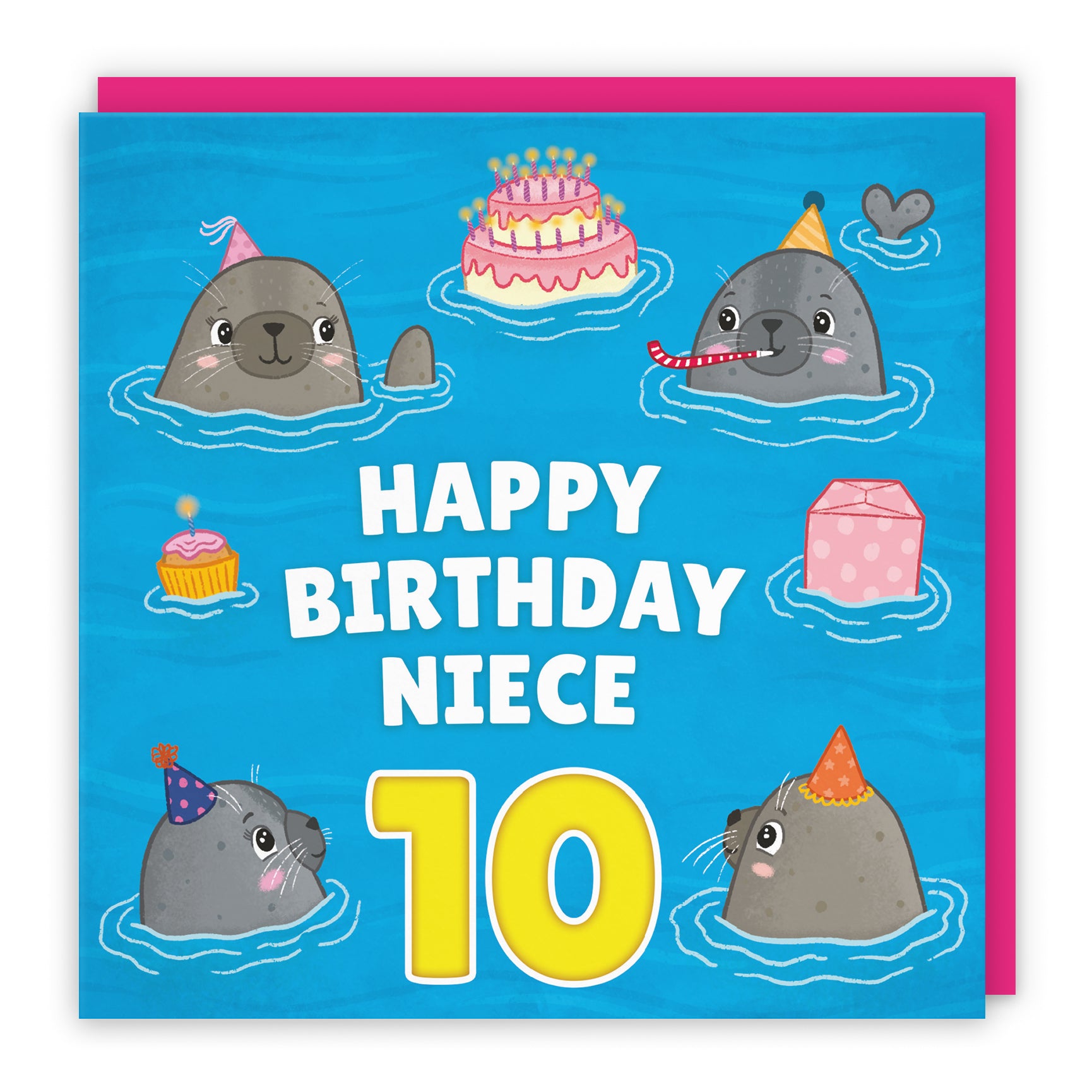 Cute Seals Birthday Card Ocean