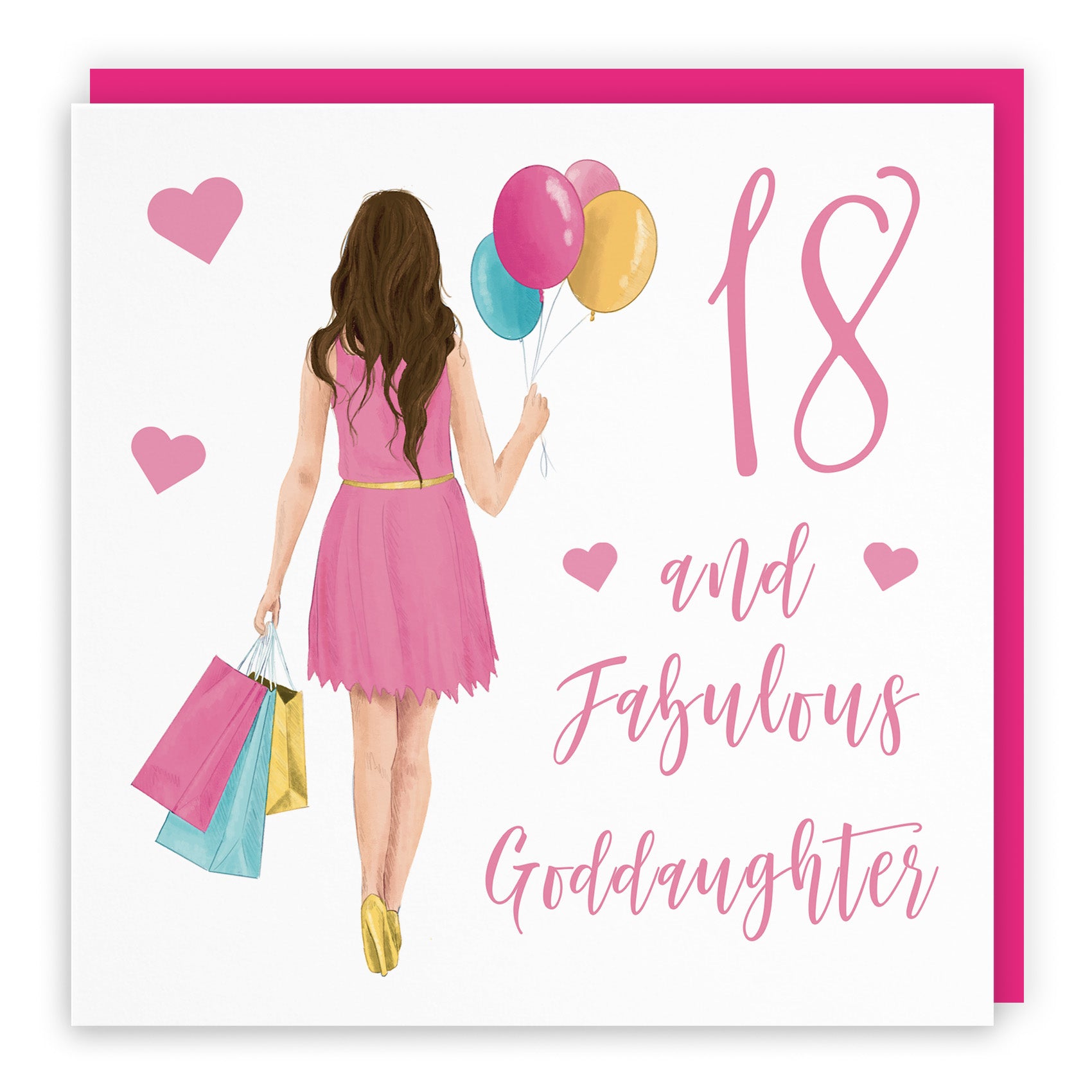 Female Balloons Hearts Birthday Card Iconic