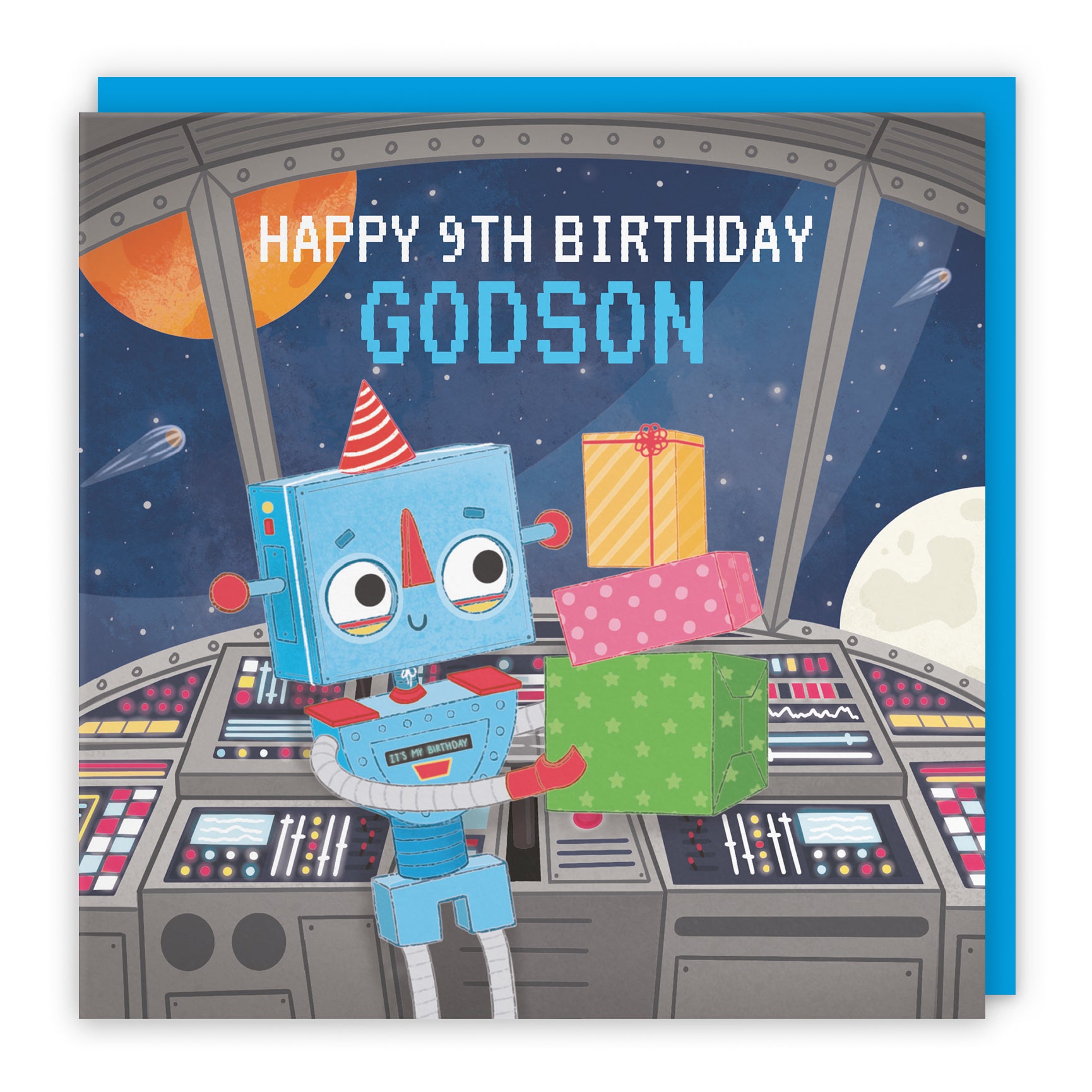 Space Robot Birthday Card Imagination