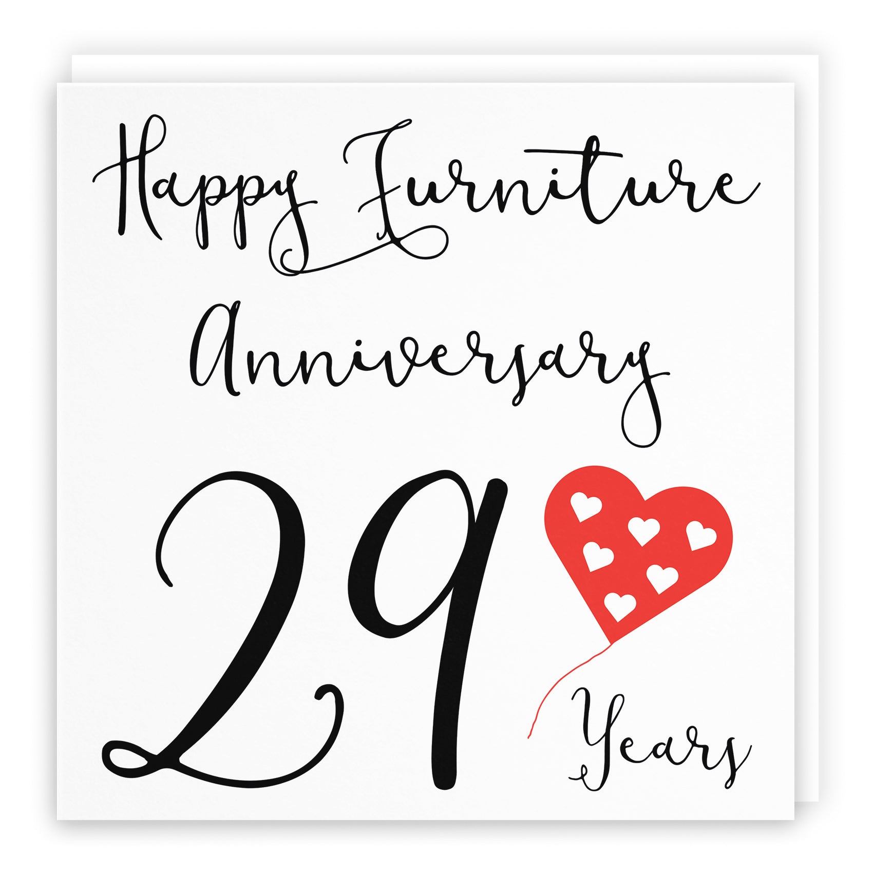 Balloon Heart Anniversary Card Red Heart