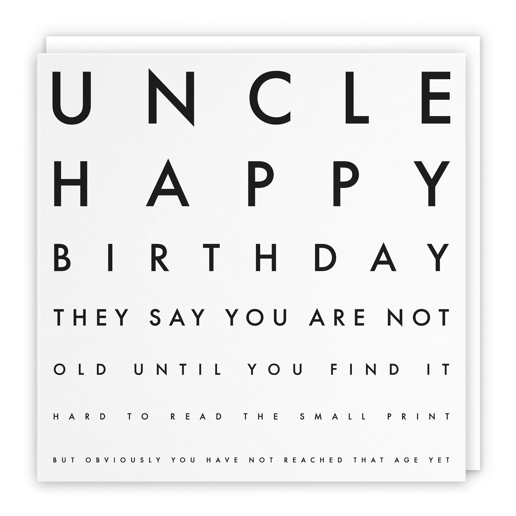 Funny Eye Test Birthday Card Letters
