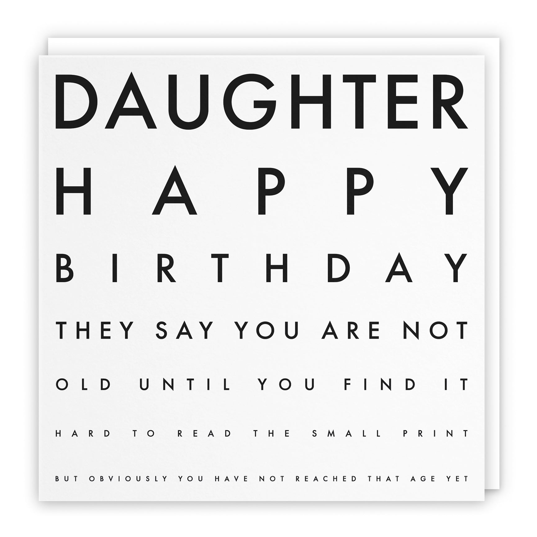Funny Eye Test Birthday Card Letters