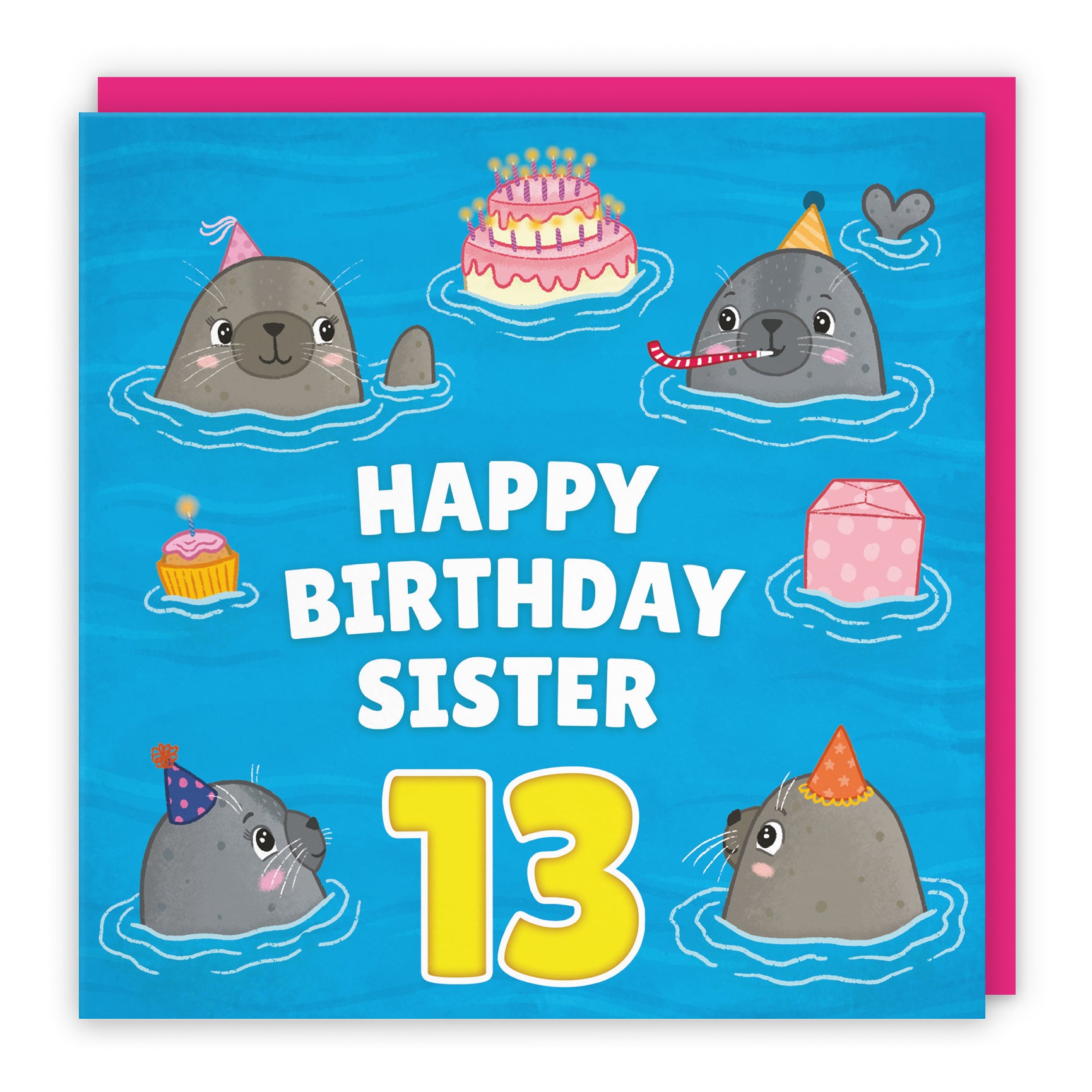 Cute Seals Birthday Card Ocean