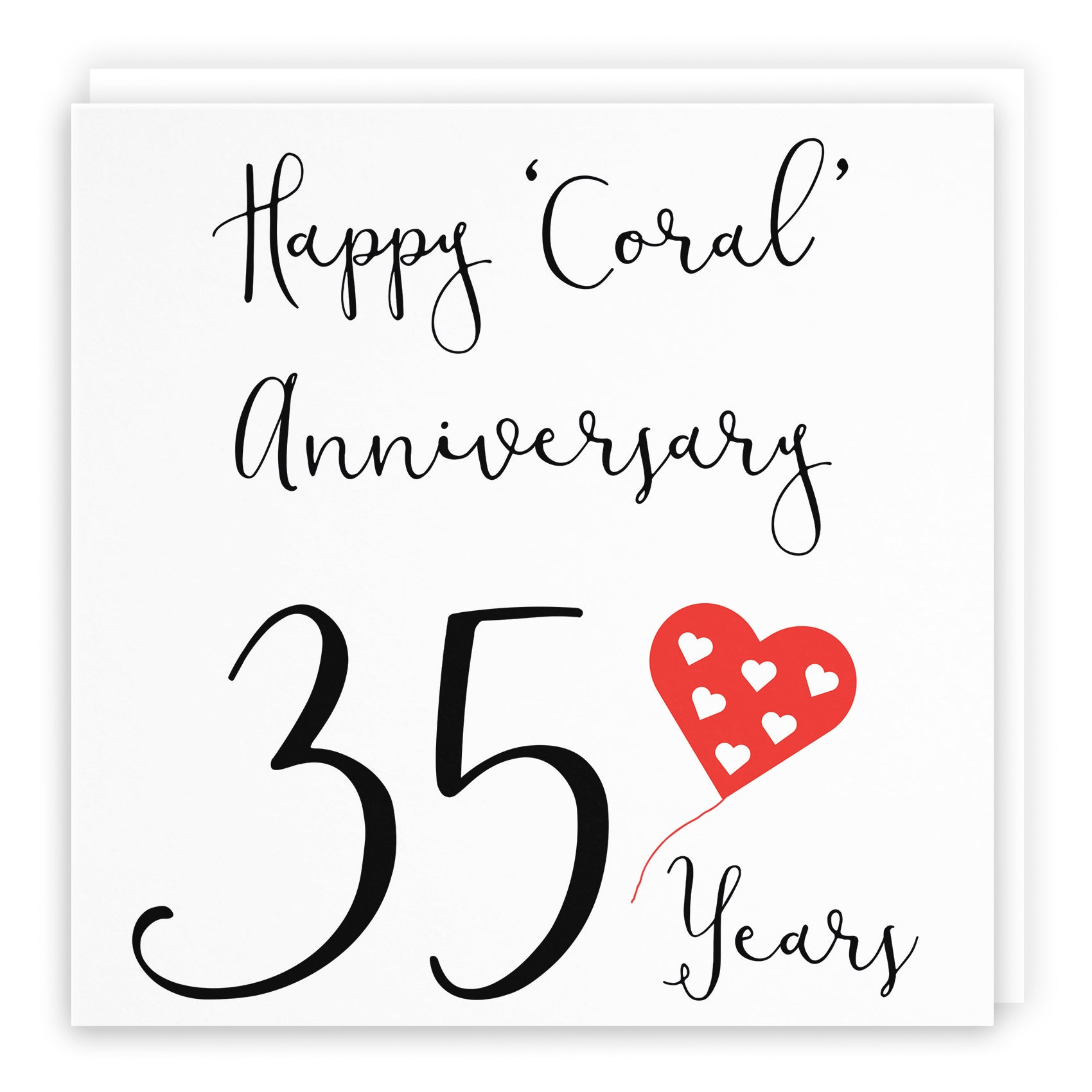 Balloon Heart Anniversary Card Red Heart