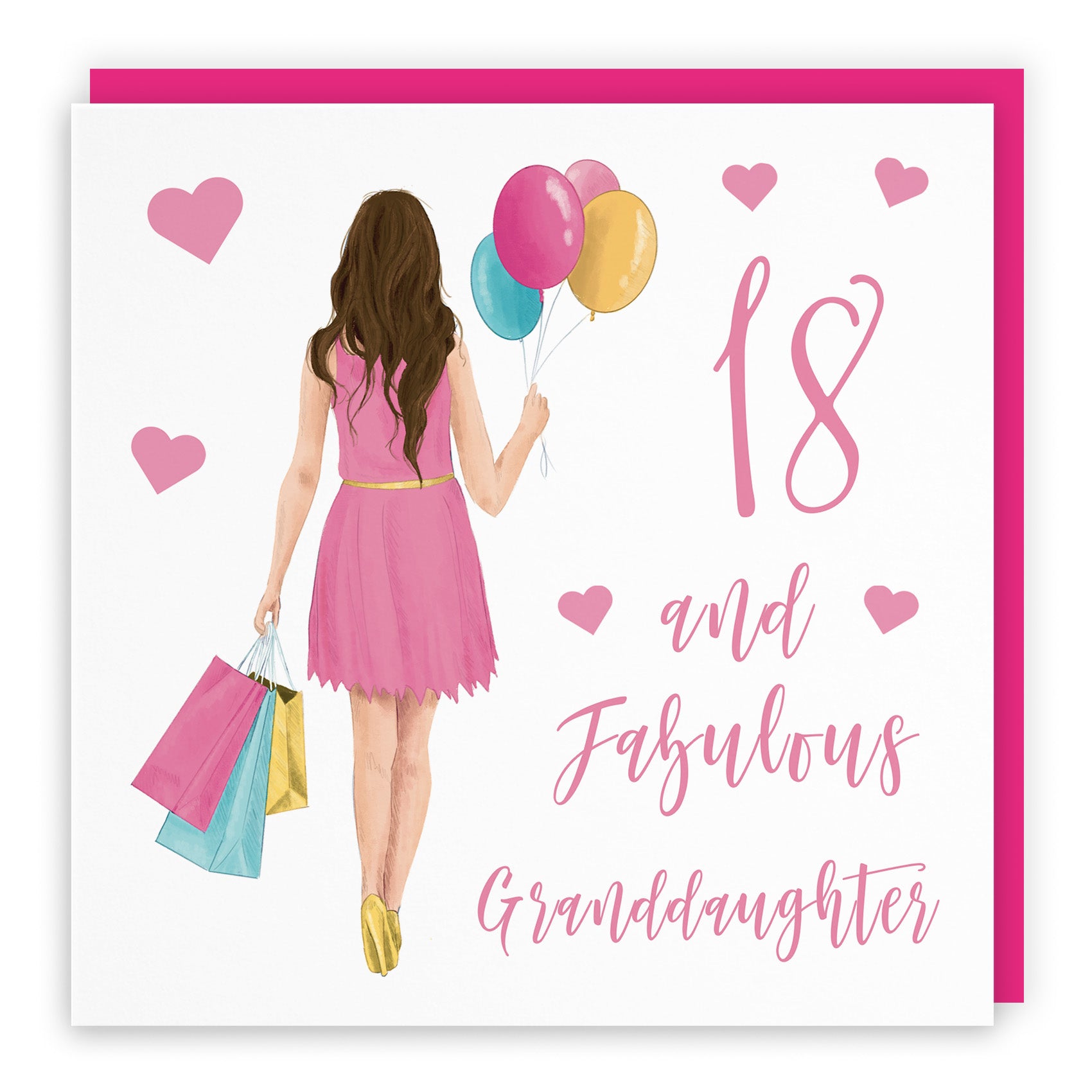 Female Balloons Hearts Birthday Card Iconic