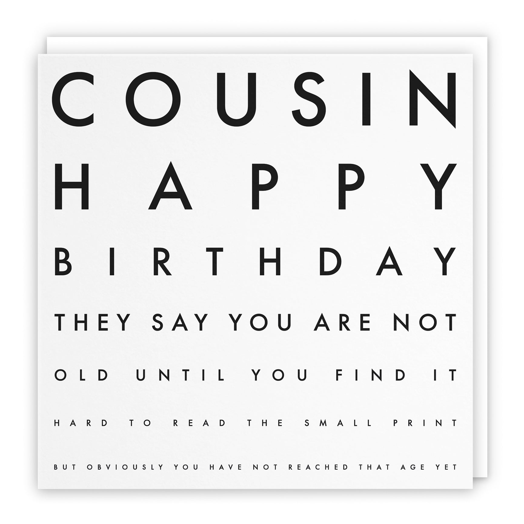 Funny Eye Test Birthday Card Letters