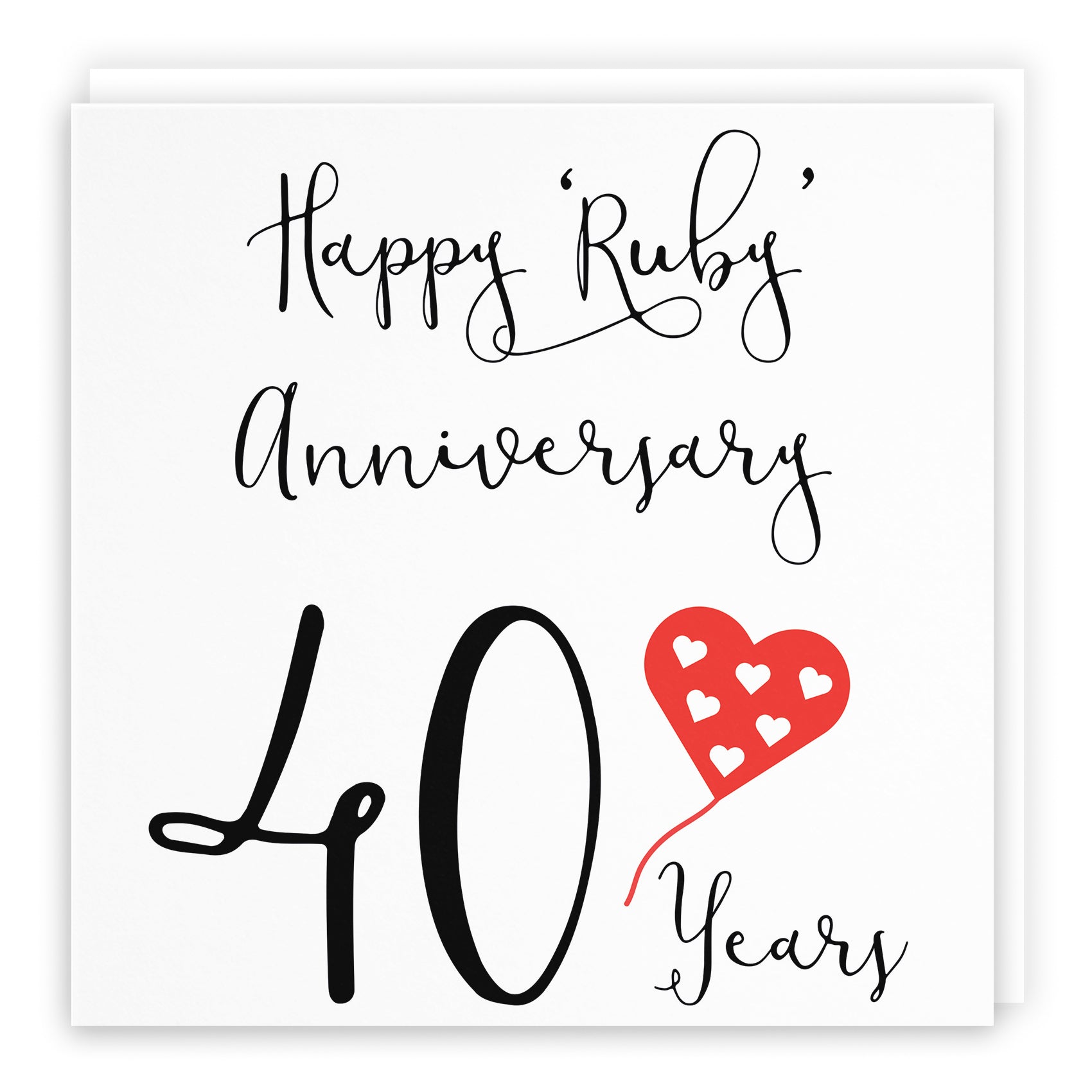 Balloon Heart Anniversary Card Red Heart