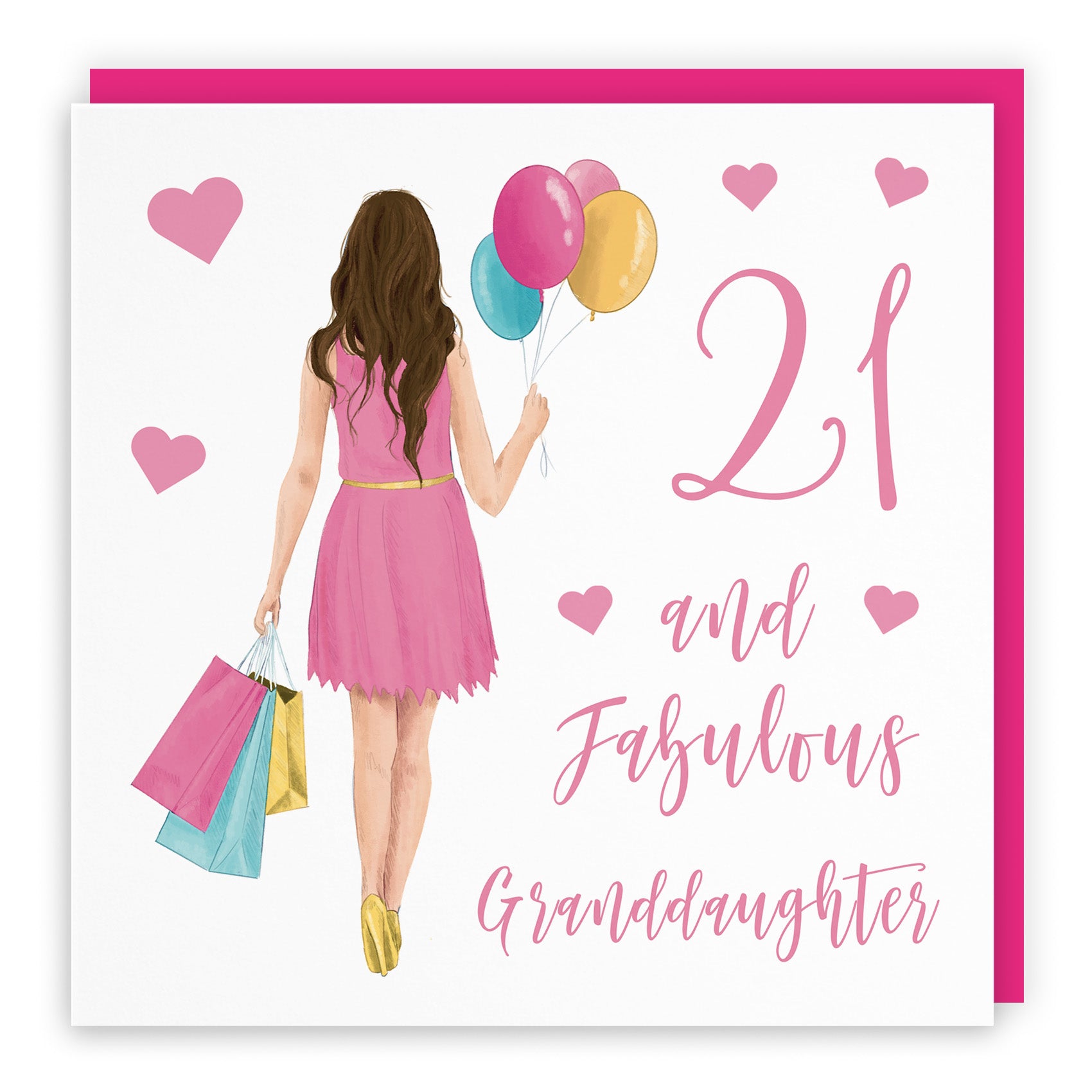 Female Balloons Hearts Birthday Card Iconic