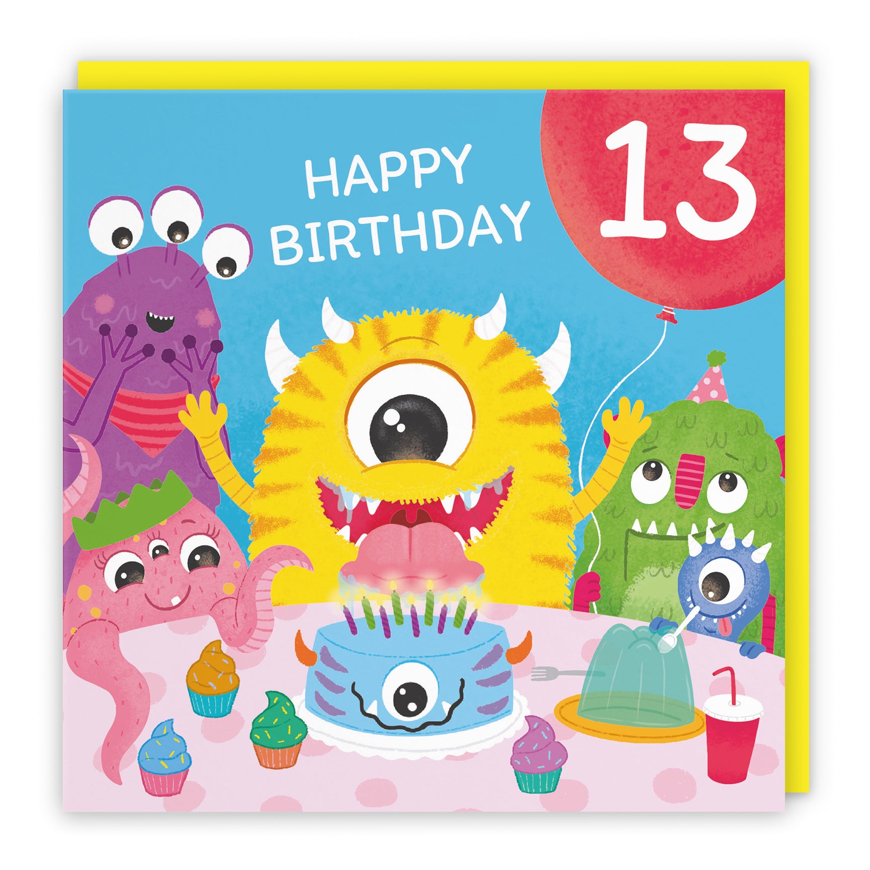 Monsters Party Cute Birthday Card Imagination