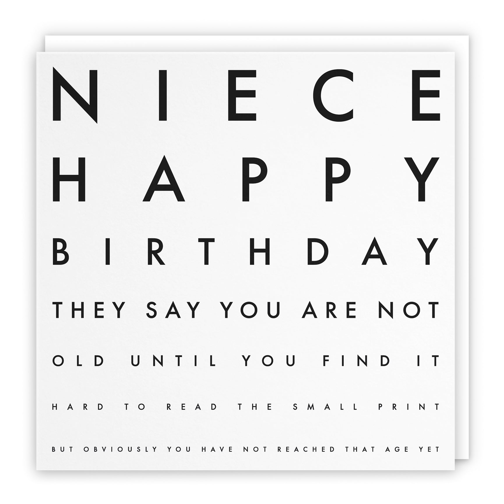 Funny Eye Test Birthday Card Letters