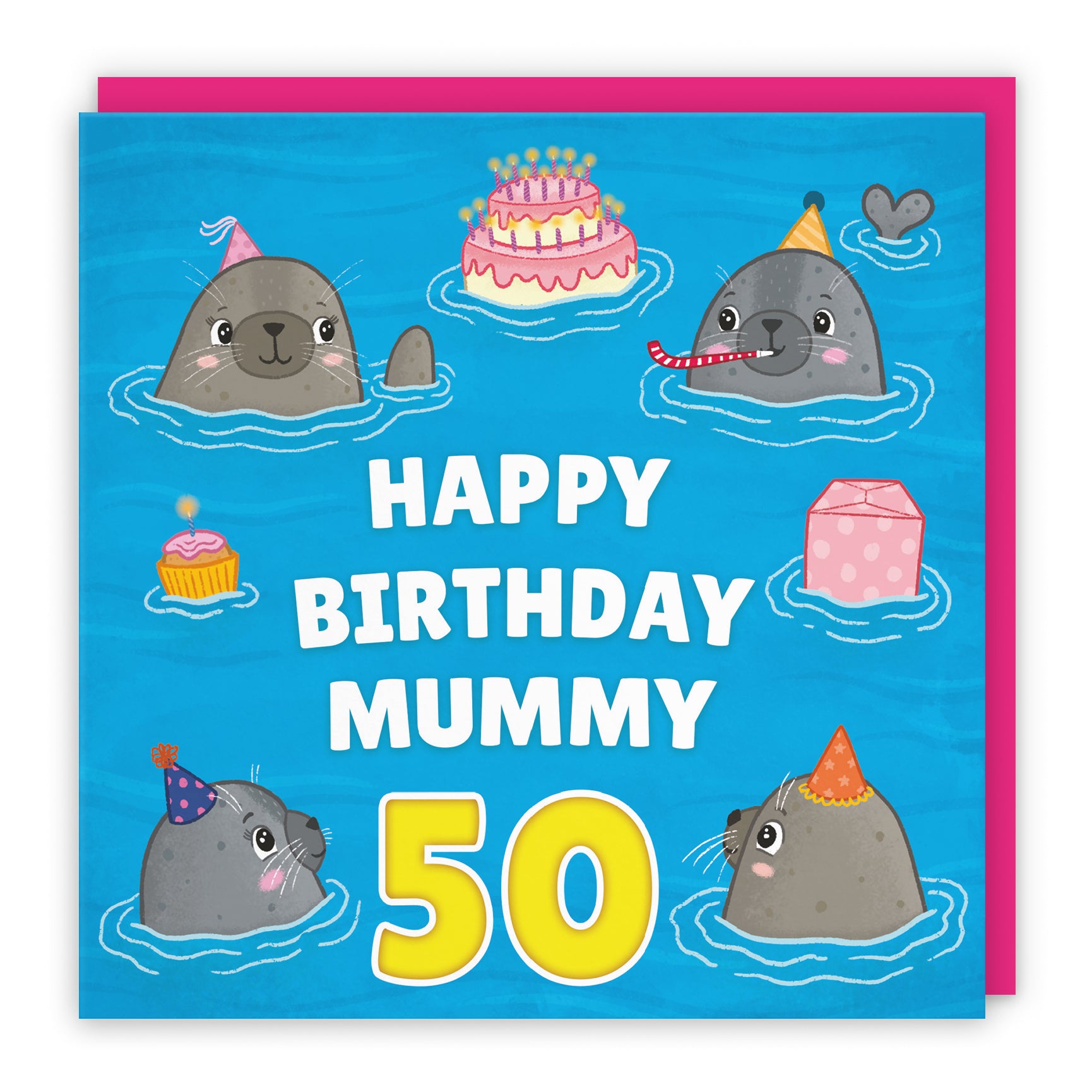 Cute Seals Birthday Card Ocean