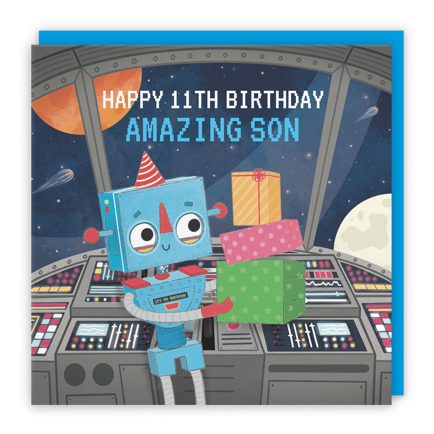 Space Robot Birthday Card Imagination