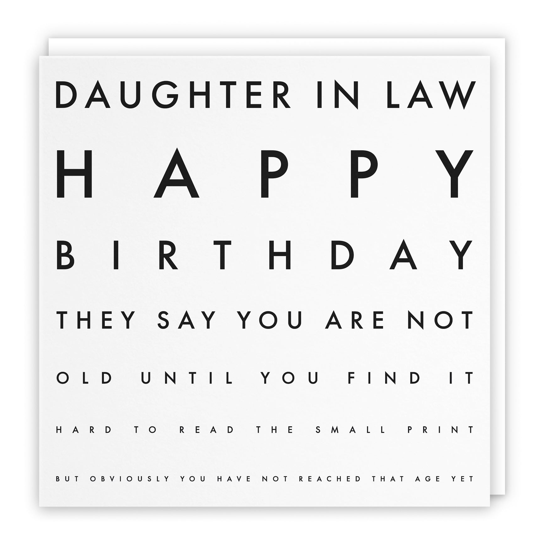 Funny Eye Test Birthday Card Letters