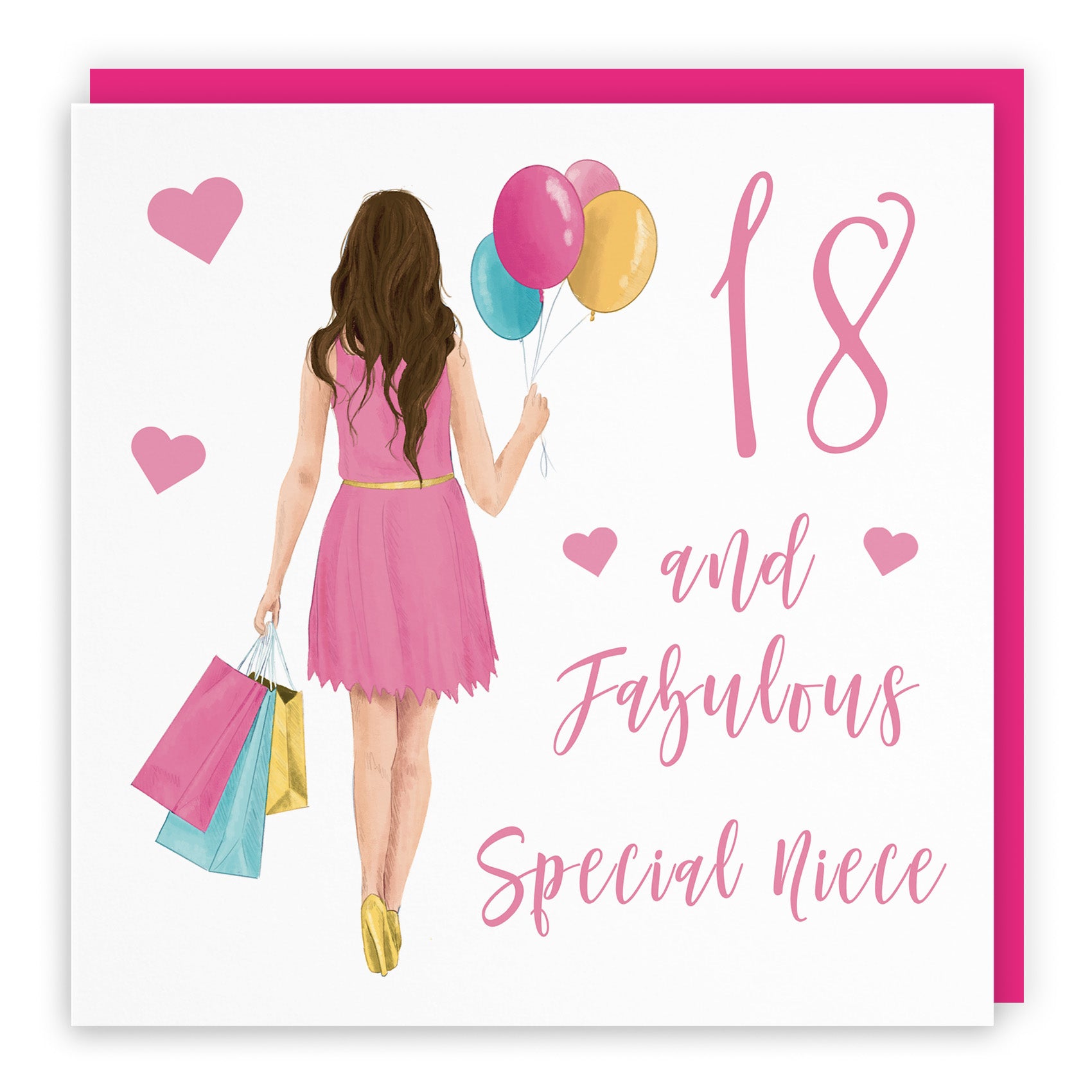 Female Balloons Hearts Birthday Card Iconic