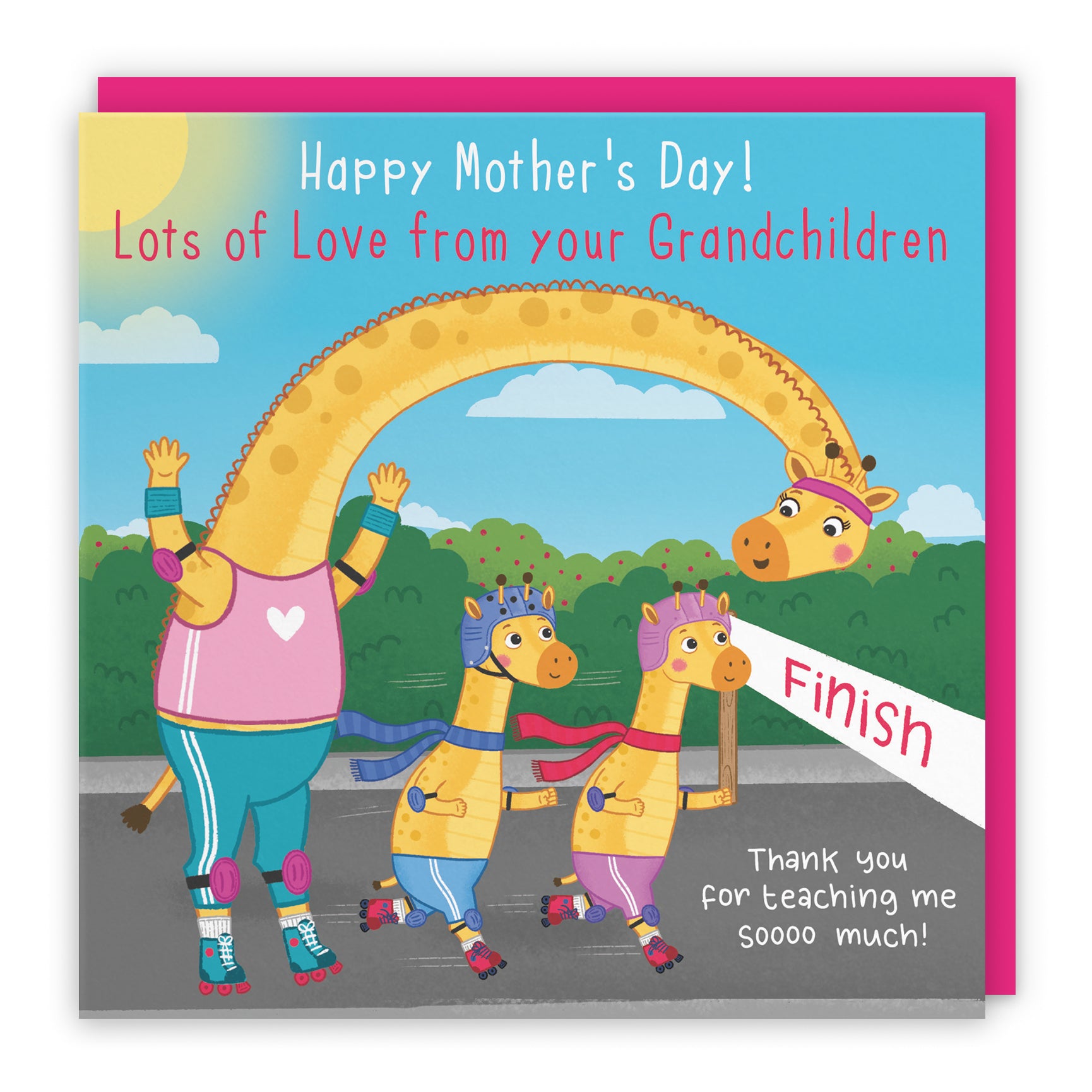Mother's Day Card Cute Skating Giraffes Iconic