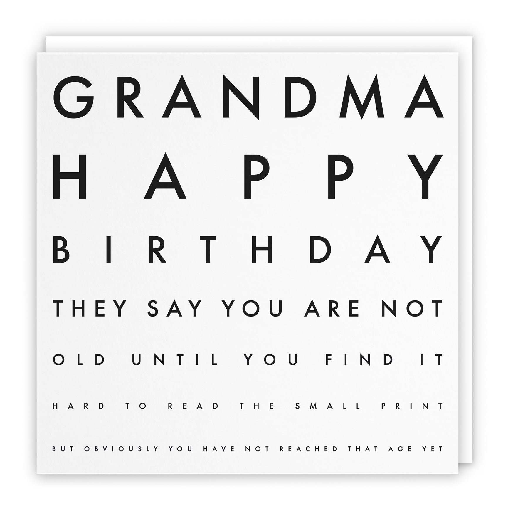 Funny Eye Test Birthday Card Letters