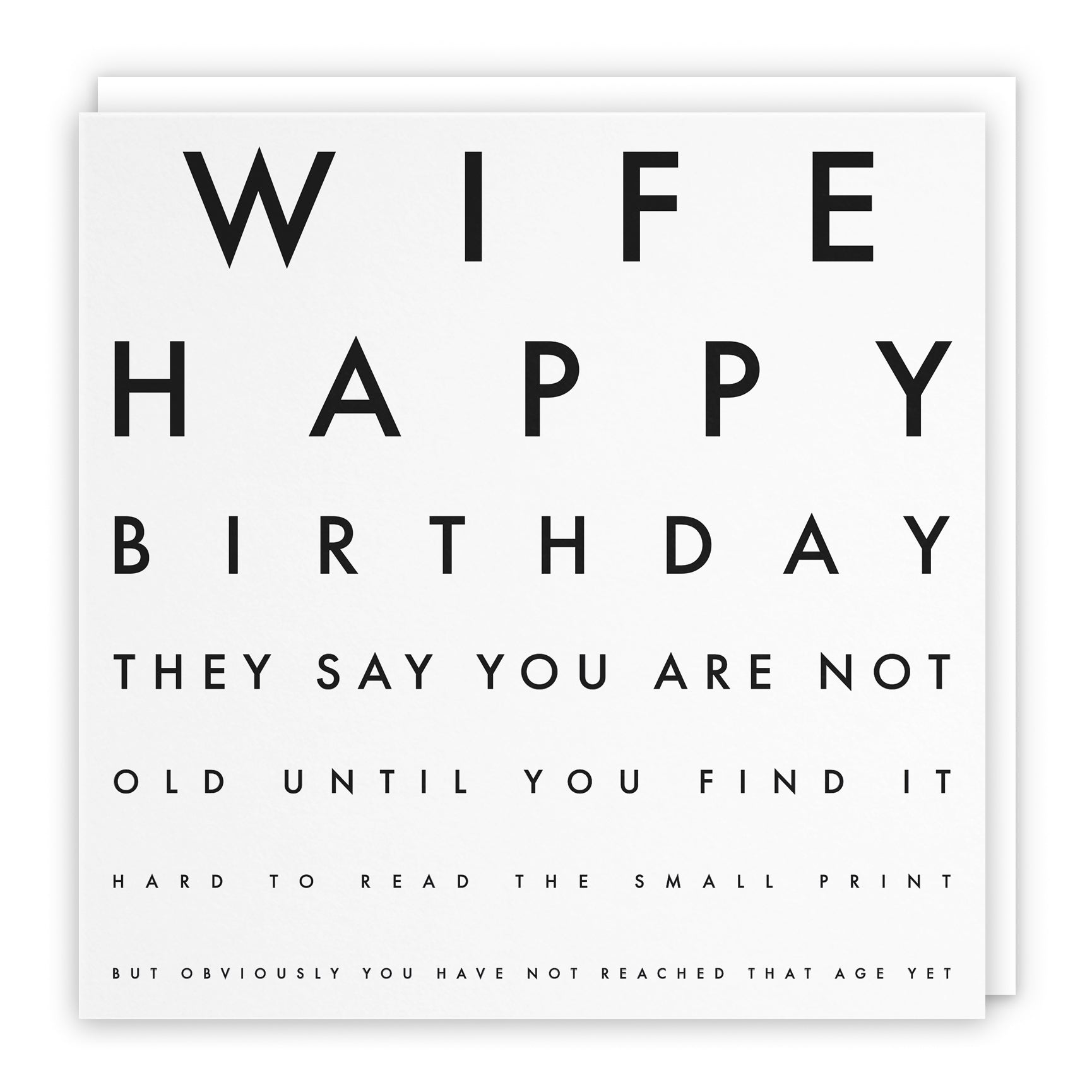 Funny Eye Test Birthday Card Letters