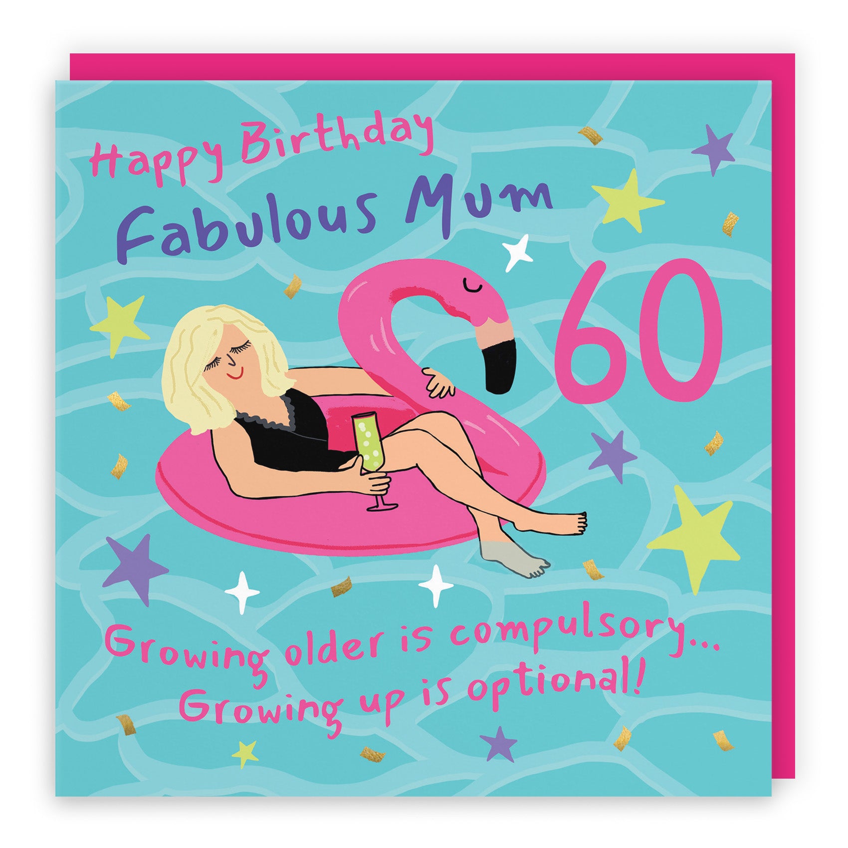 Female Flamingo Float Birthday Card Laugh Out Loud