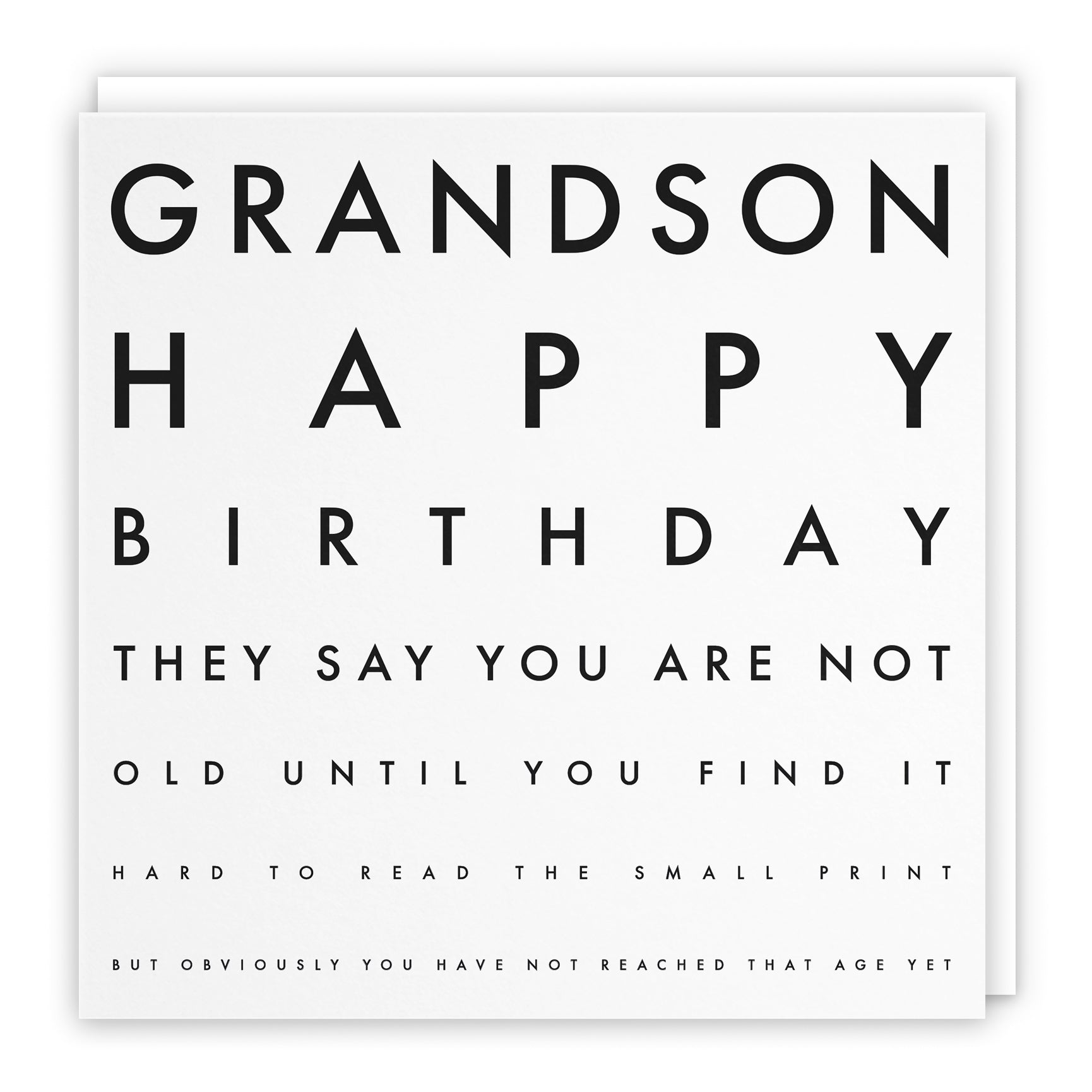Funny Eye Test Birthday Card Letters