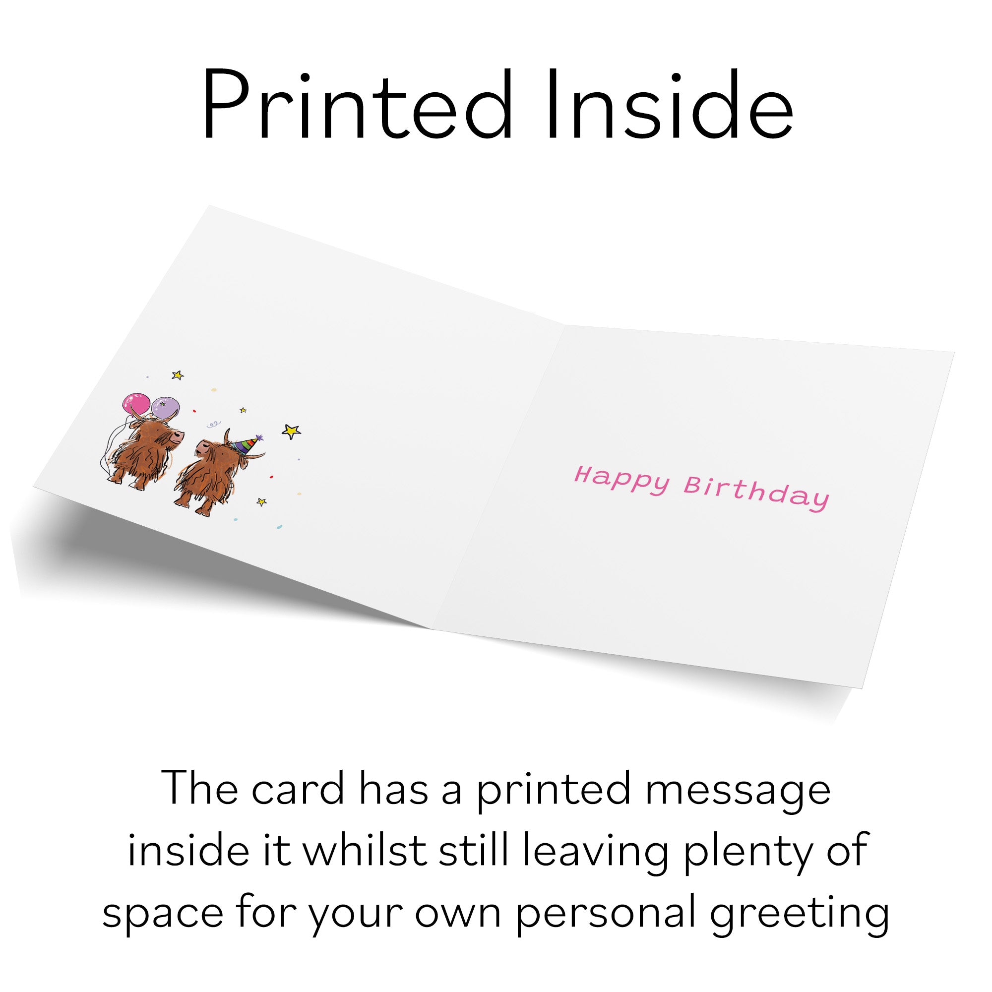 Highland Cows Birthday Card Animal Party