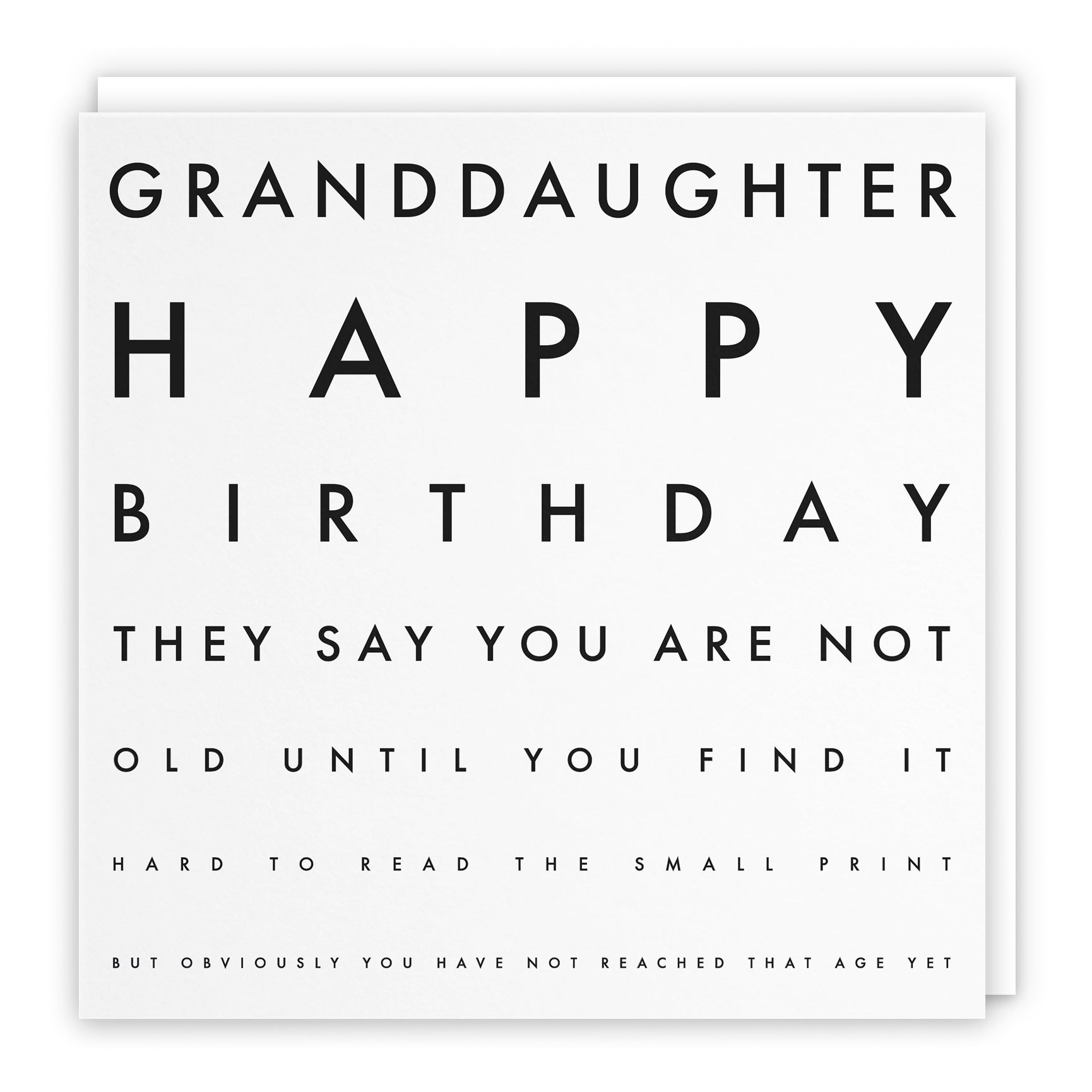 Funny Eye Test Birthday Card Letters