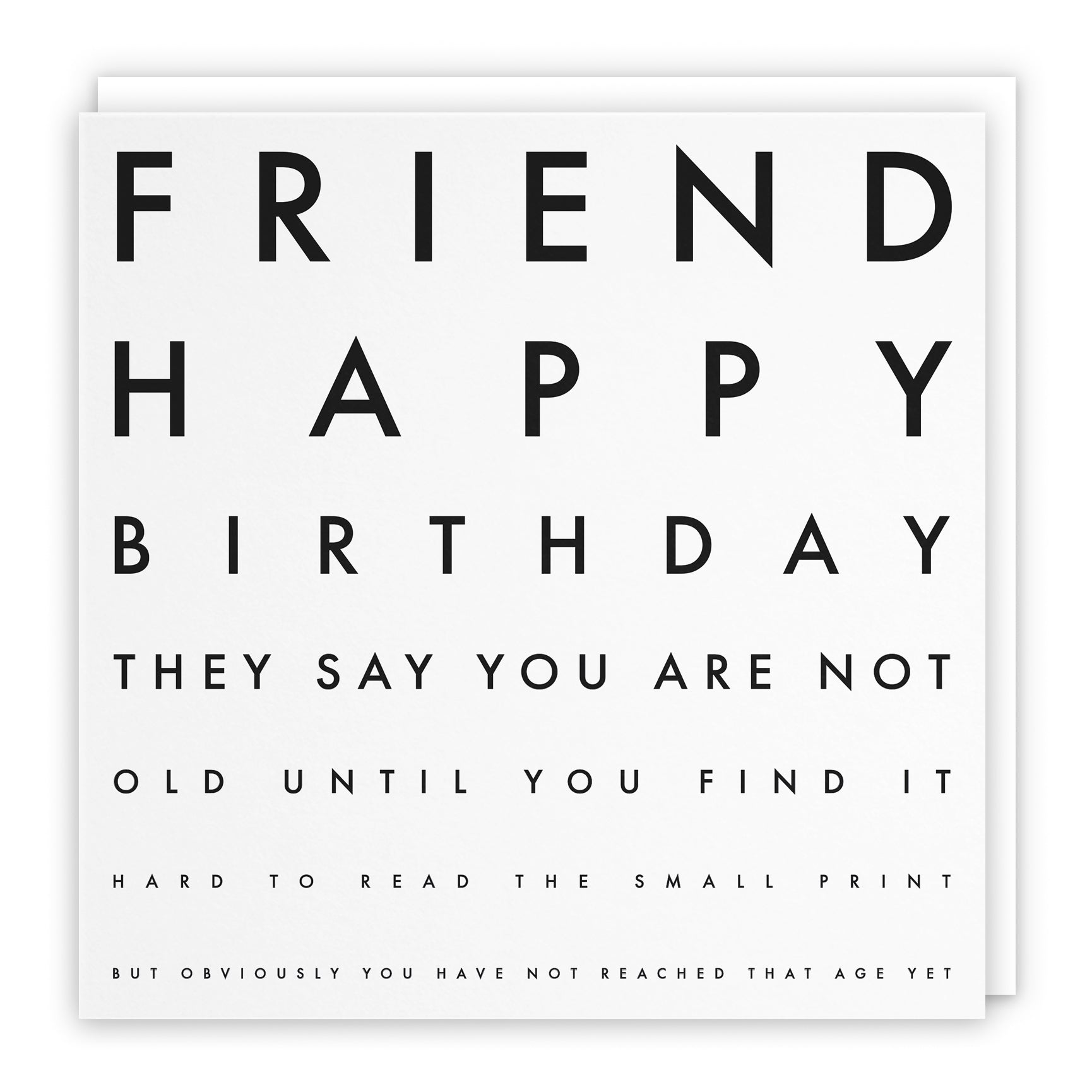 Funny Eye Test Birthday Card Letters