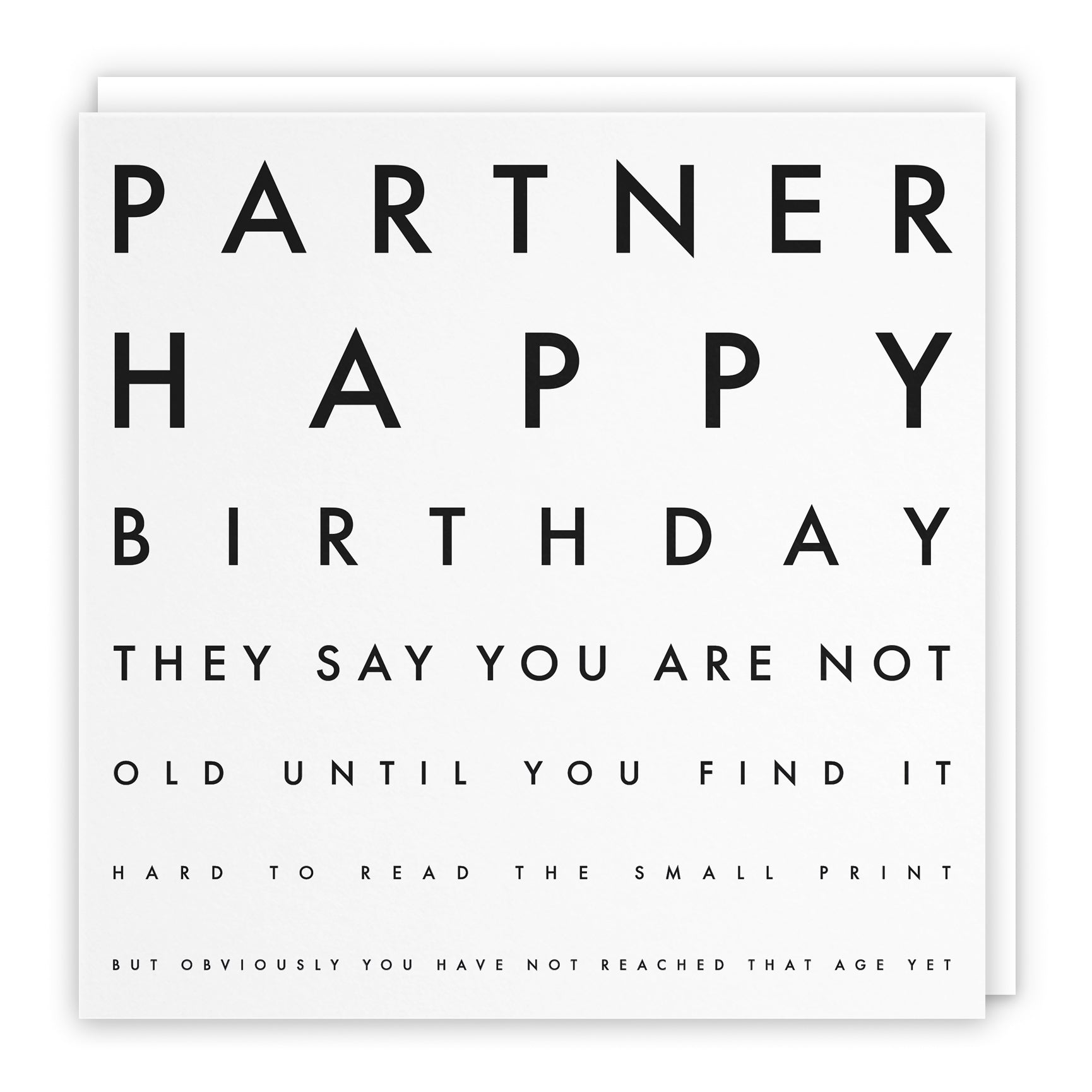 Funny Eye Test Birthday Card Letters