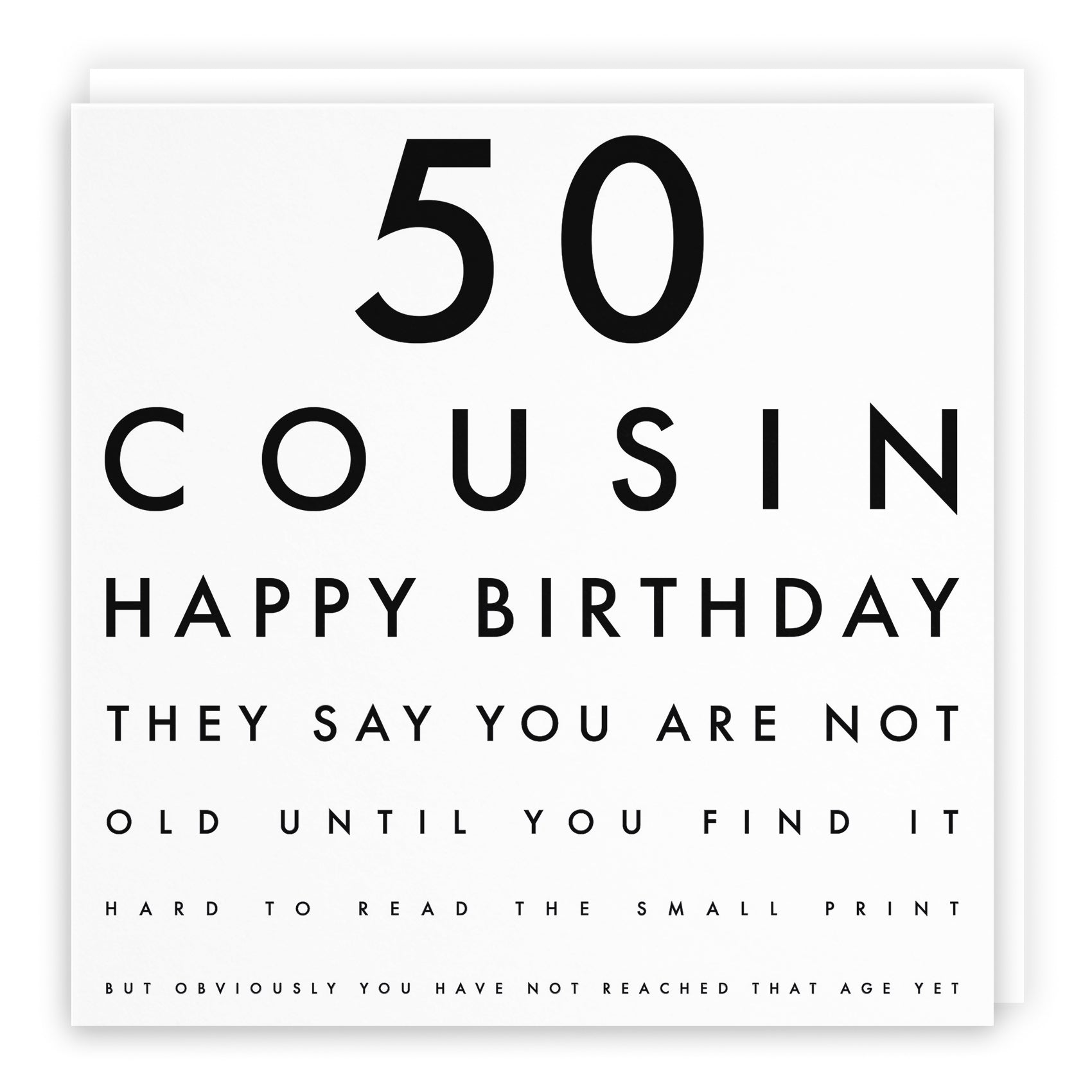 Funny Eye Test Birthday Card Letters