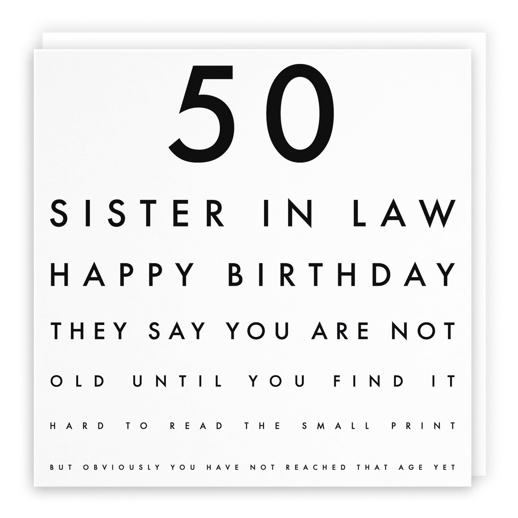 Funny Eye Test Birthday Card Letters
