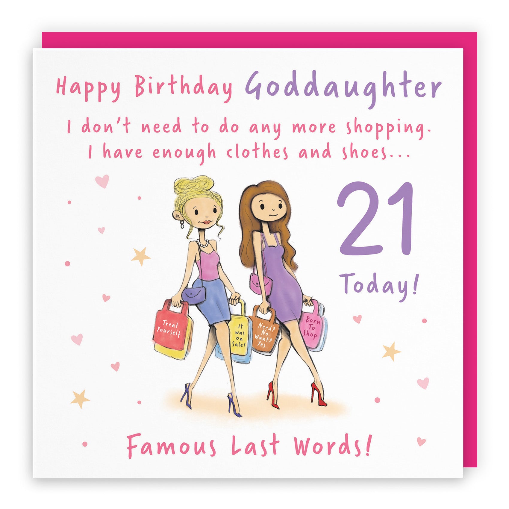 Female Shopping Birthday Card Silly Squiggles