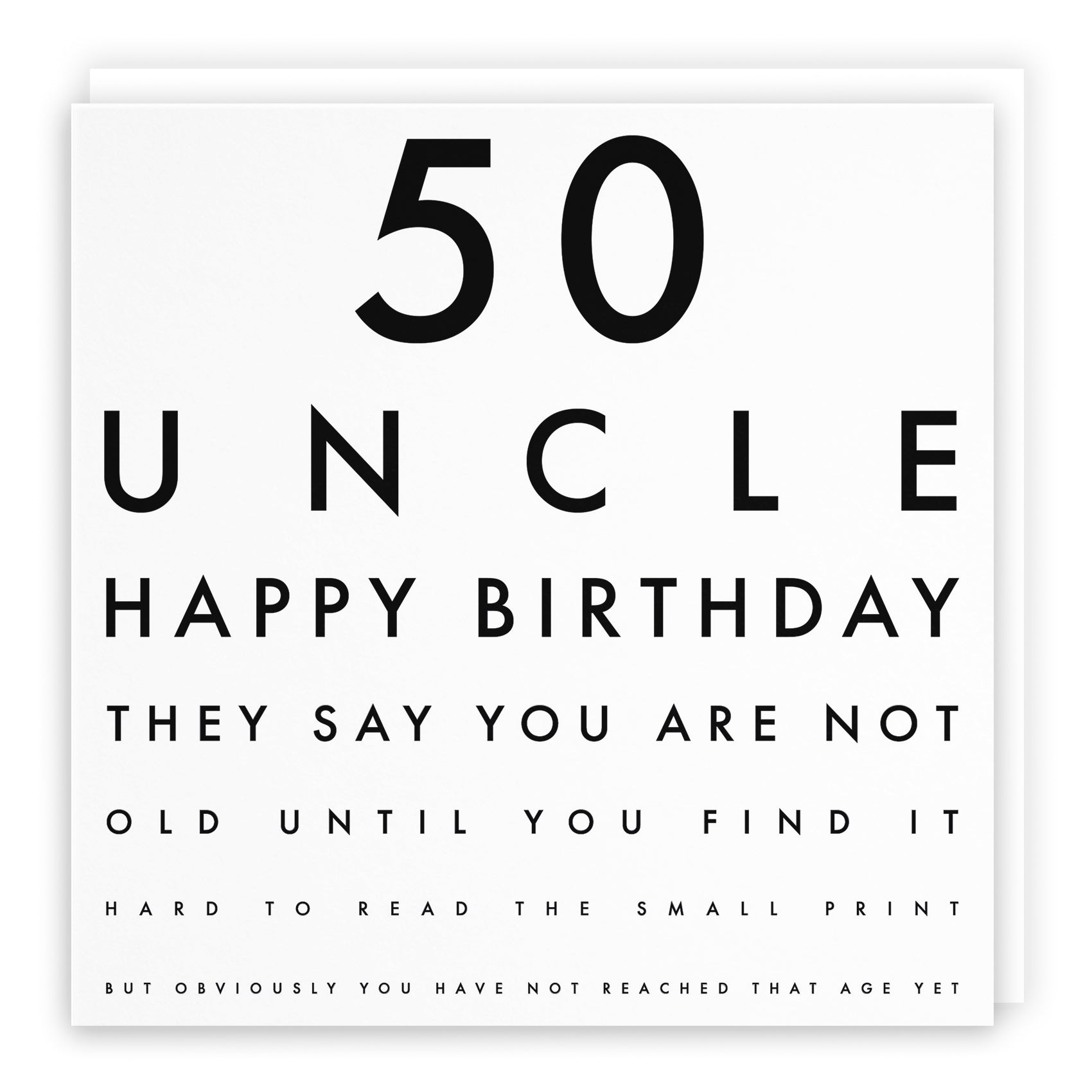 Funny Eye Test Birthday Card Letters